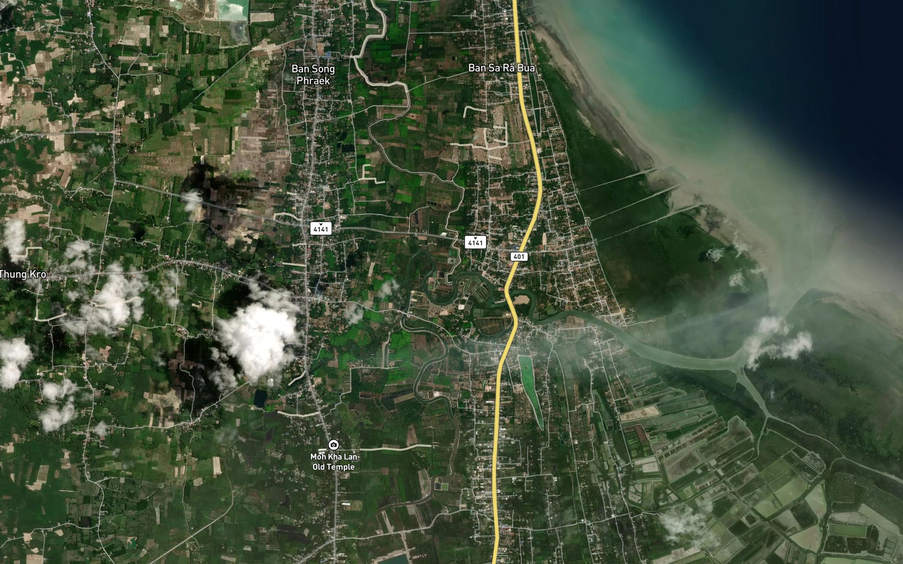 Satellite map of the Khlong Khoei
