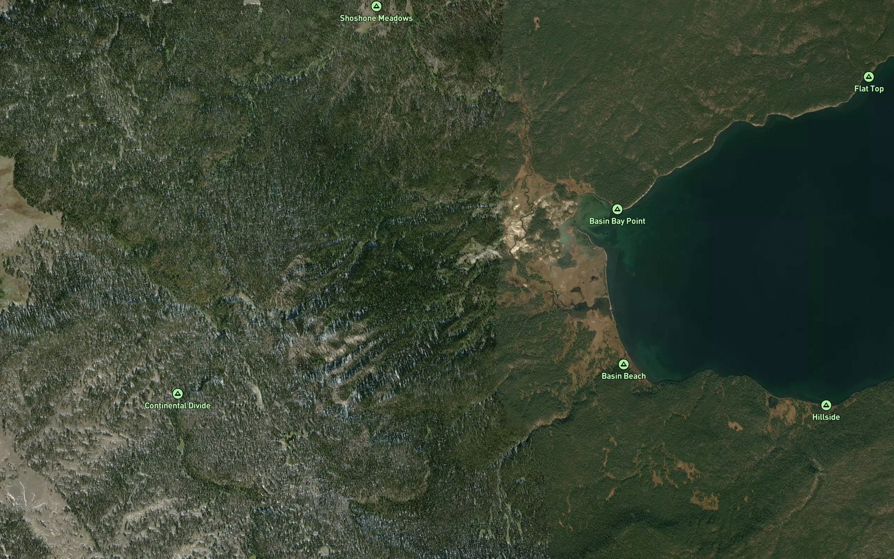Satellite map of the Swamp Lake