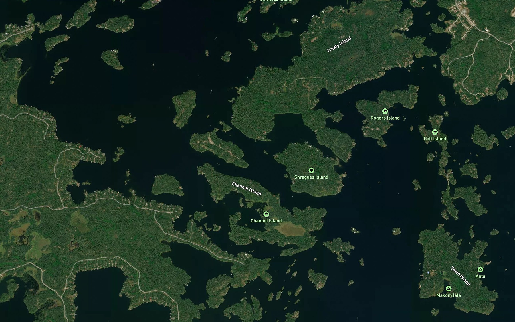 Satellite map of the Quiet Bay
