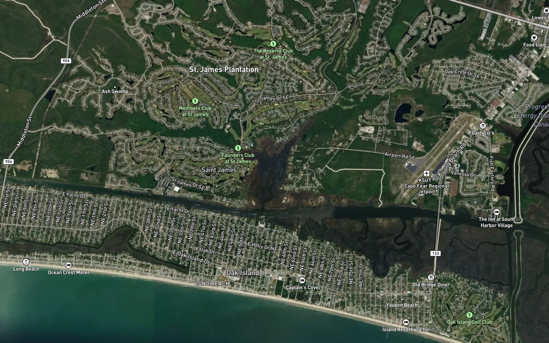 Satellite map of the Polly Gully Creek
