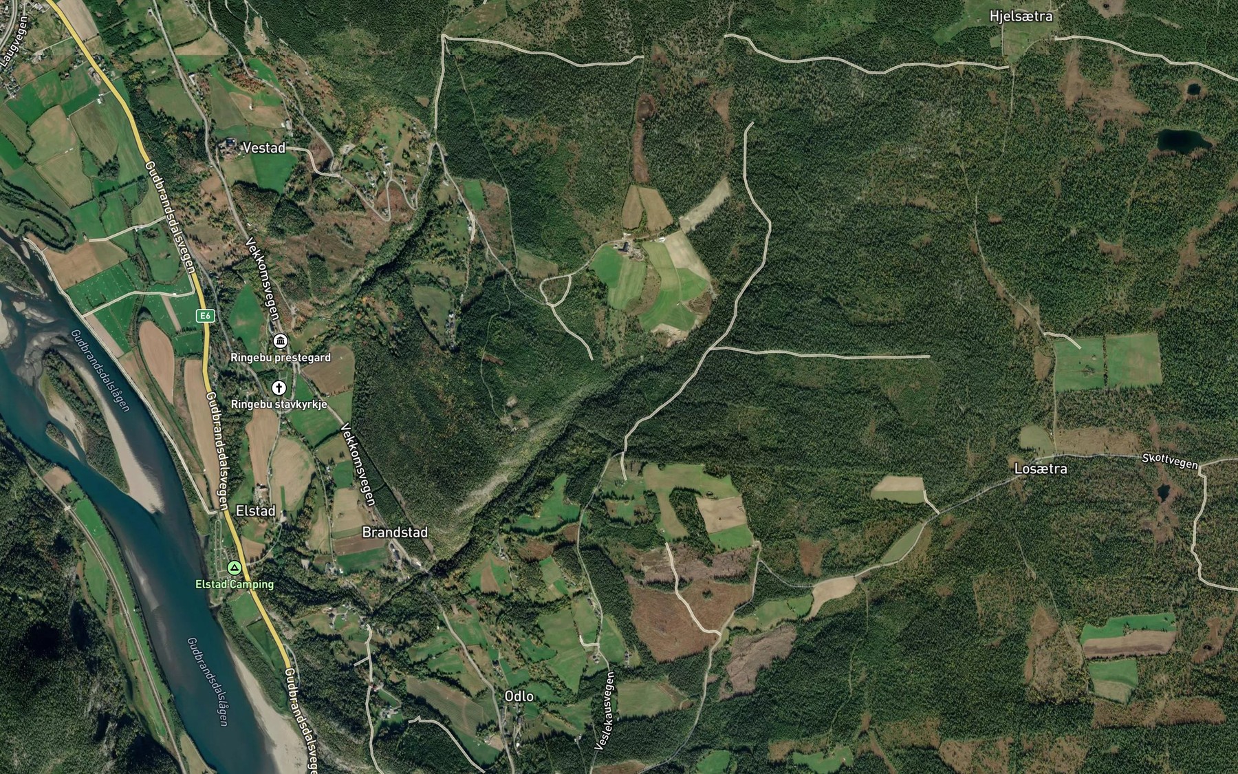 Satellite map of the Svartaa
