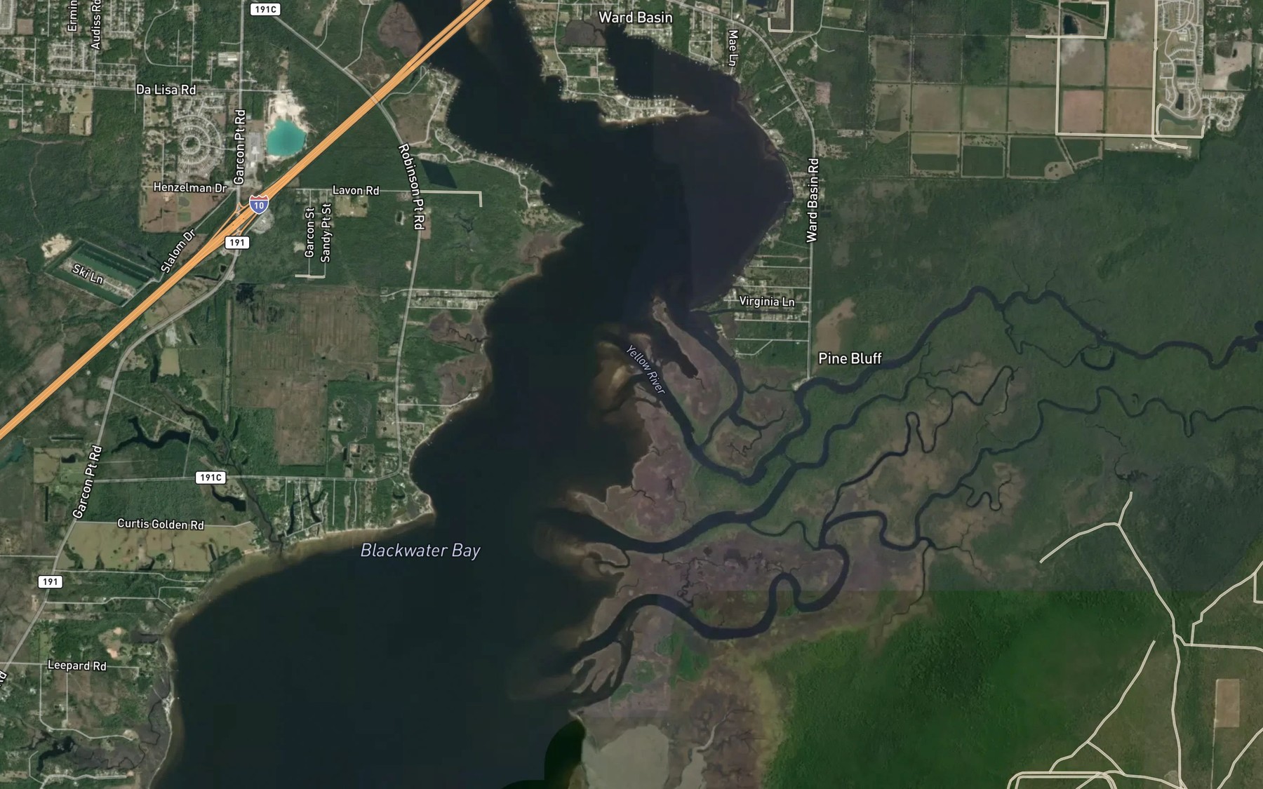Satellite map of the Yellow River