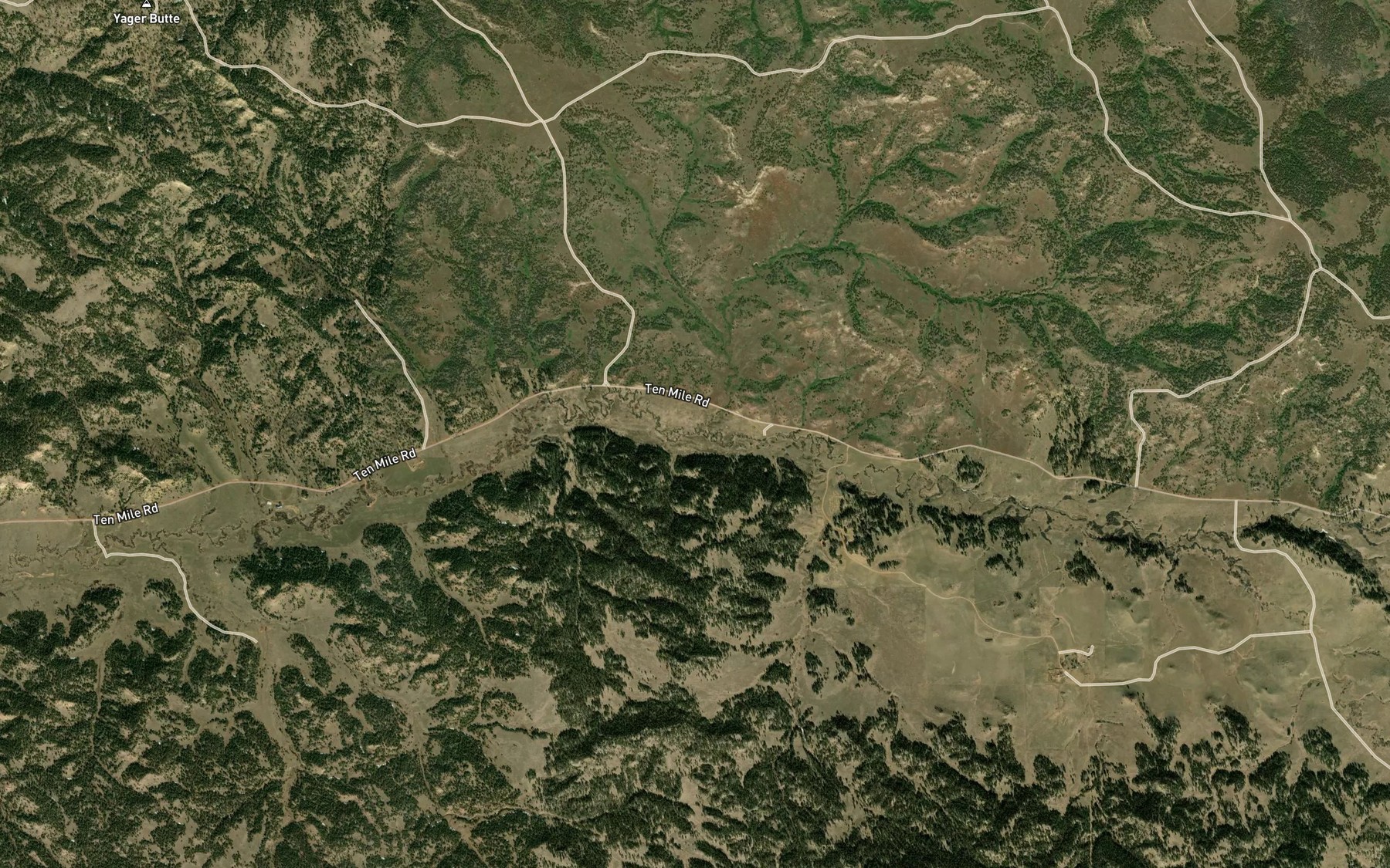 Satellite map of the Roundup Creek