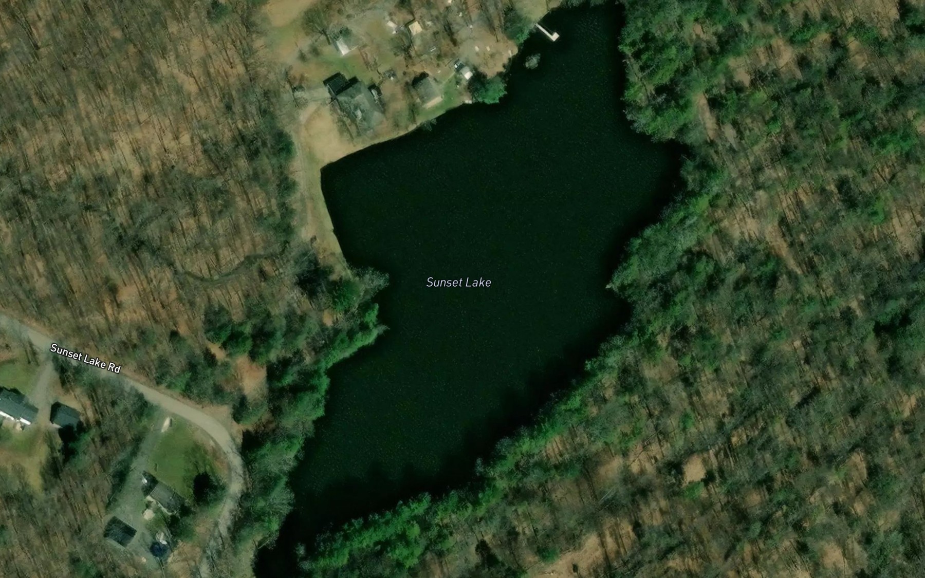 Satellite map of the Sunset Lake
