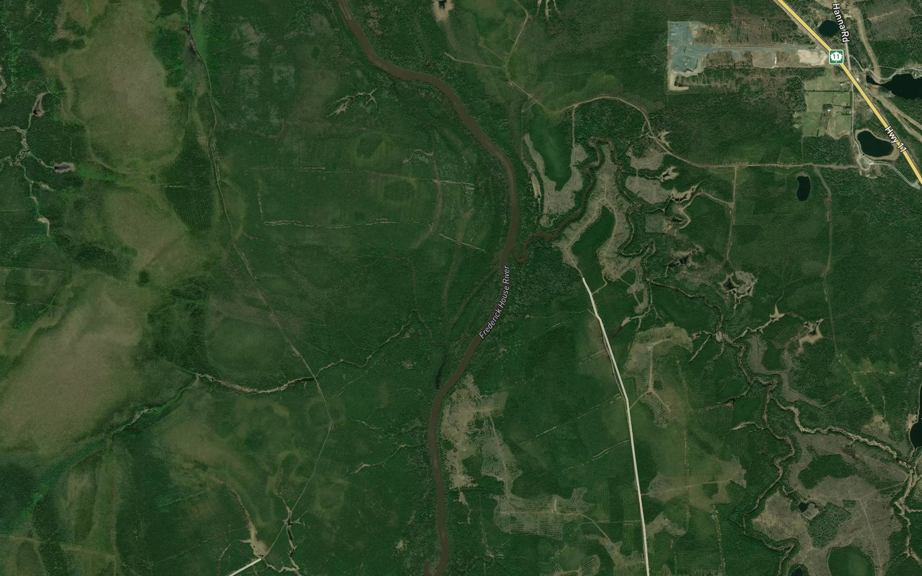 Satellite map of the Pickerel Creek