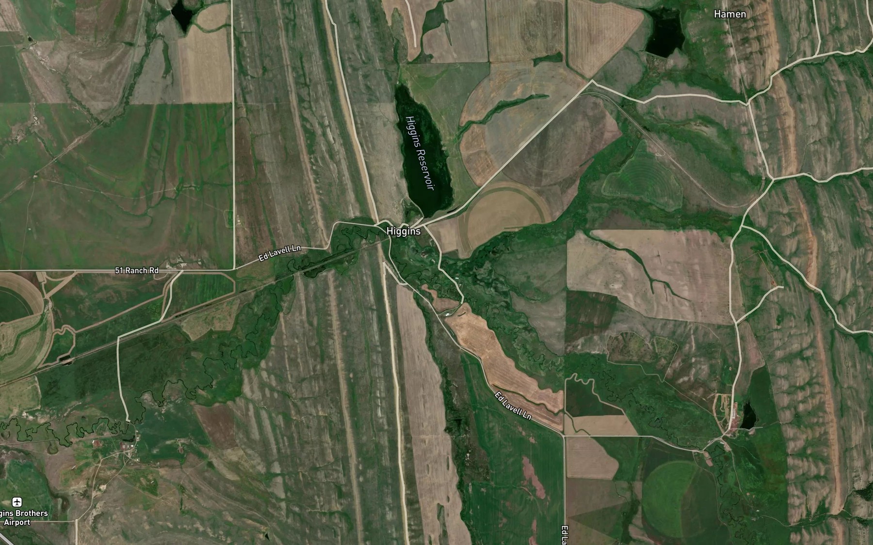 Satellite map of the Woodson Creek