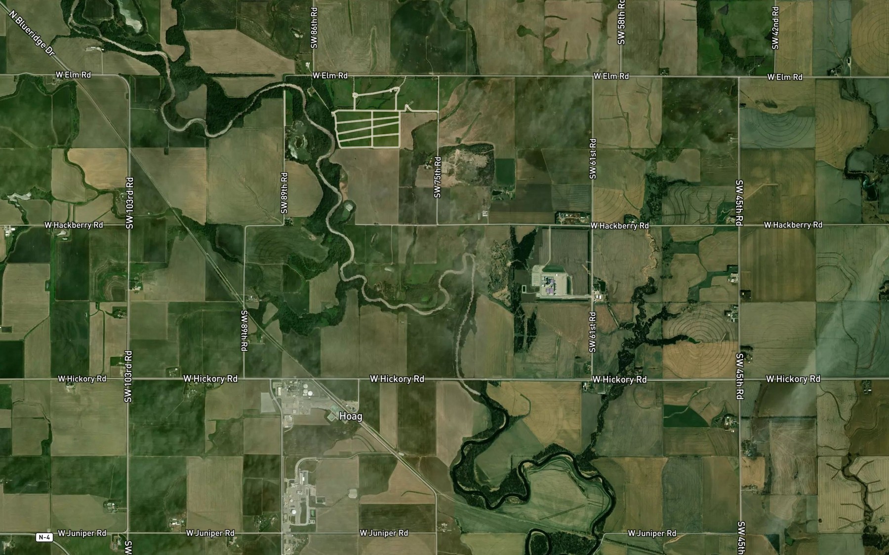 Satellite map of the Snake Creek