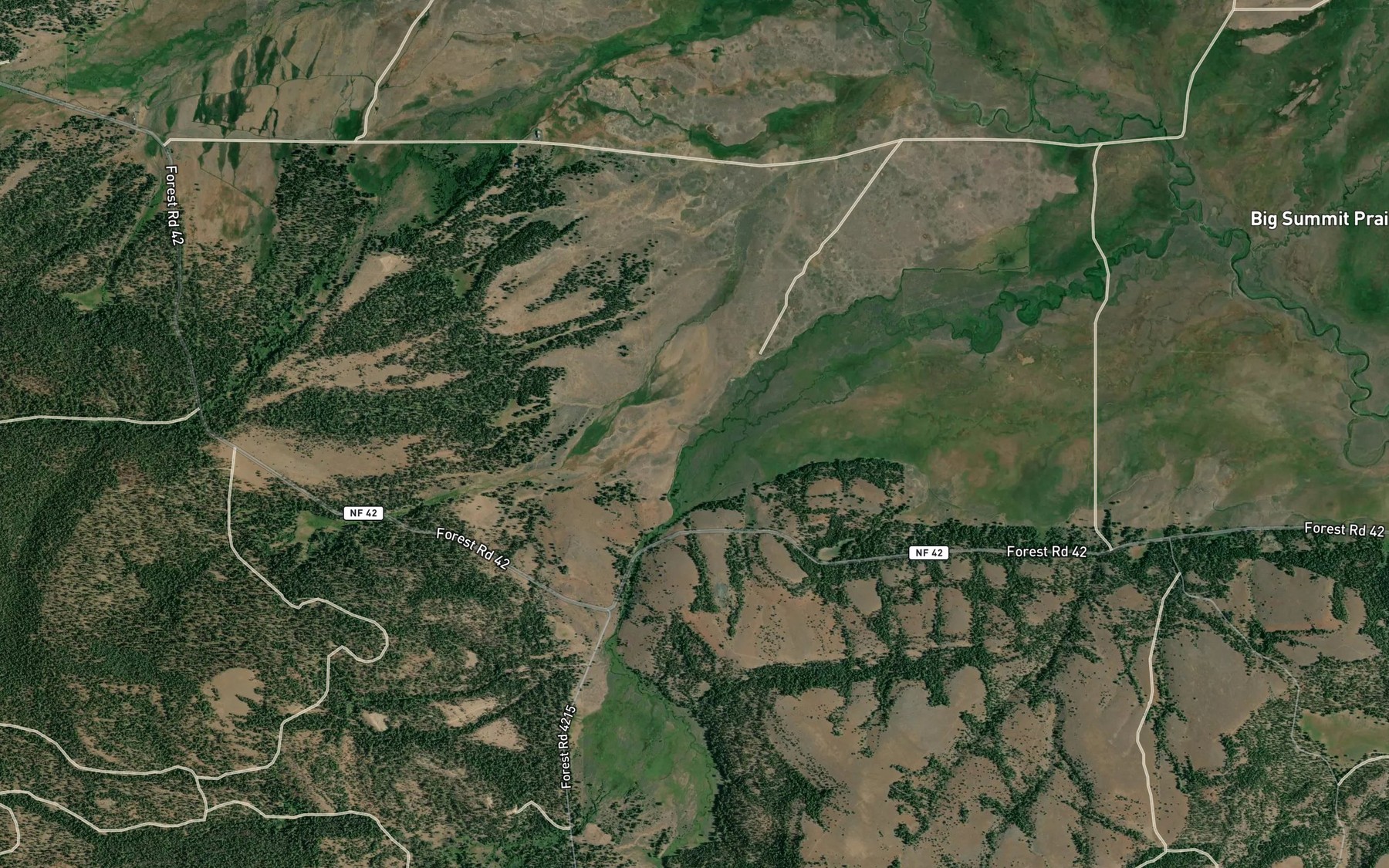 Satellite map of the Dudley Creek