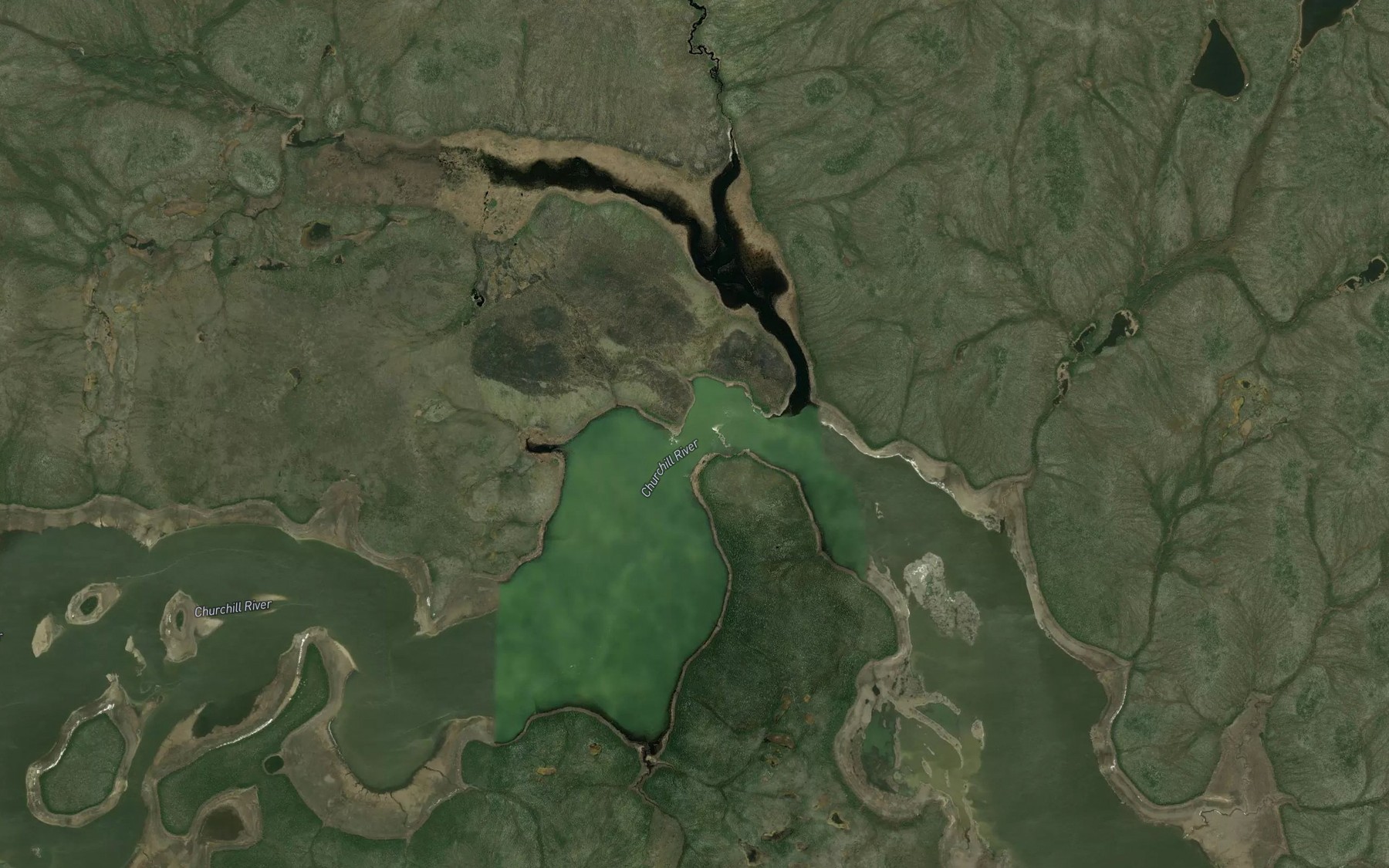 Satellite map of the Kirkness Rapids