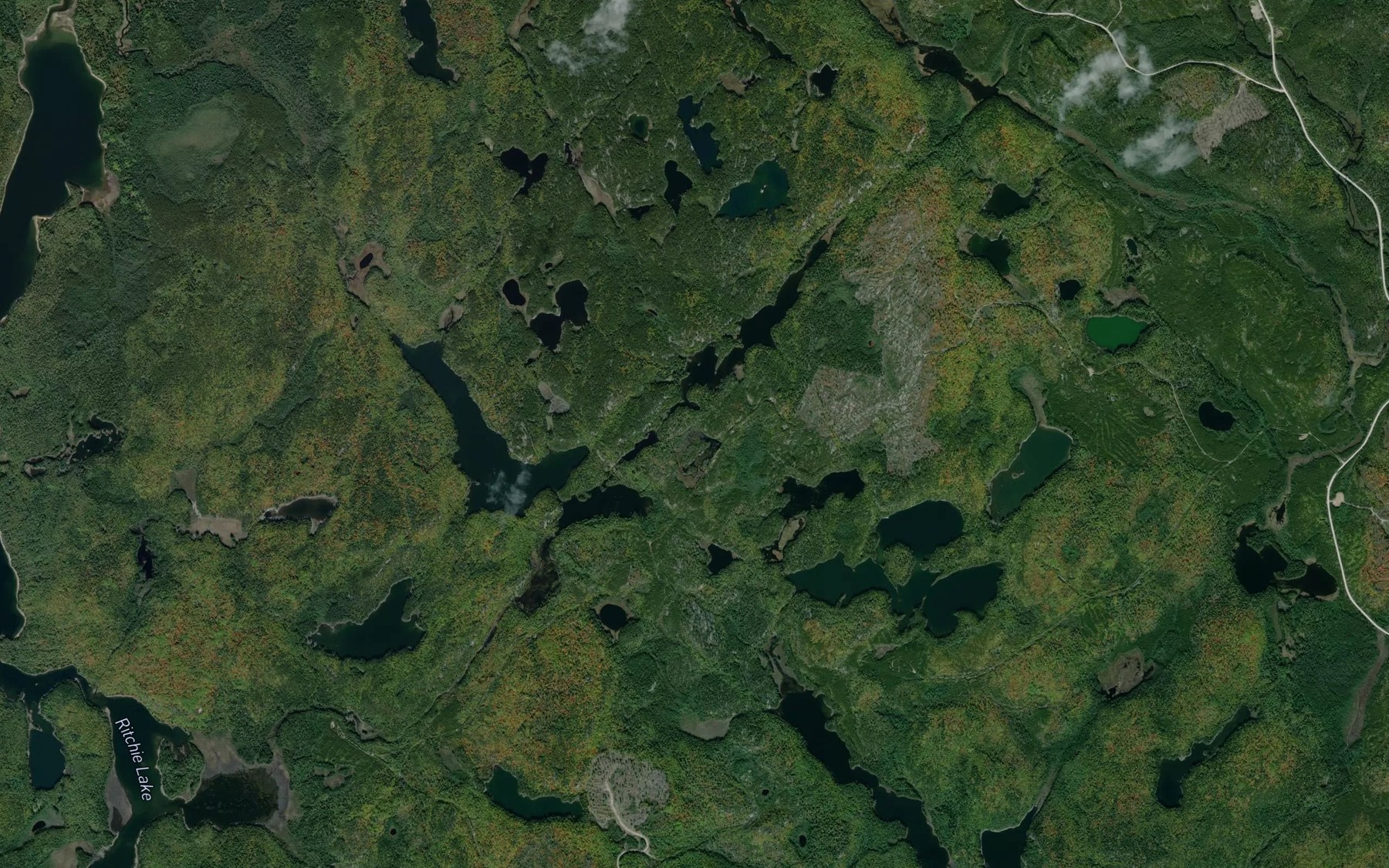 Satellite map of the Alces Creek