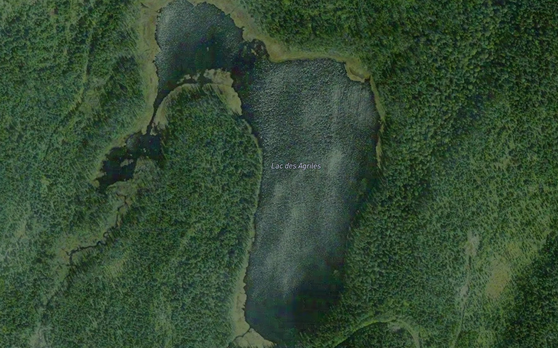 Satellite map of the Lac des Agriles
