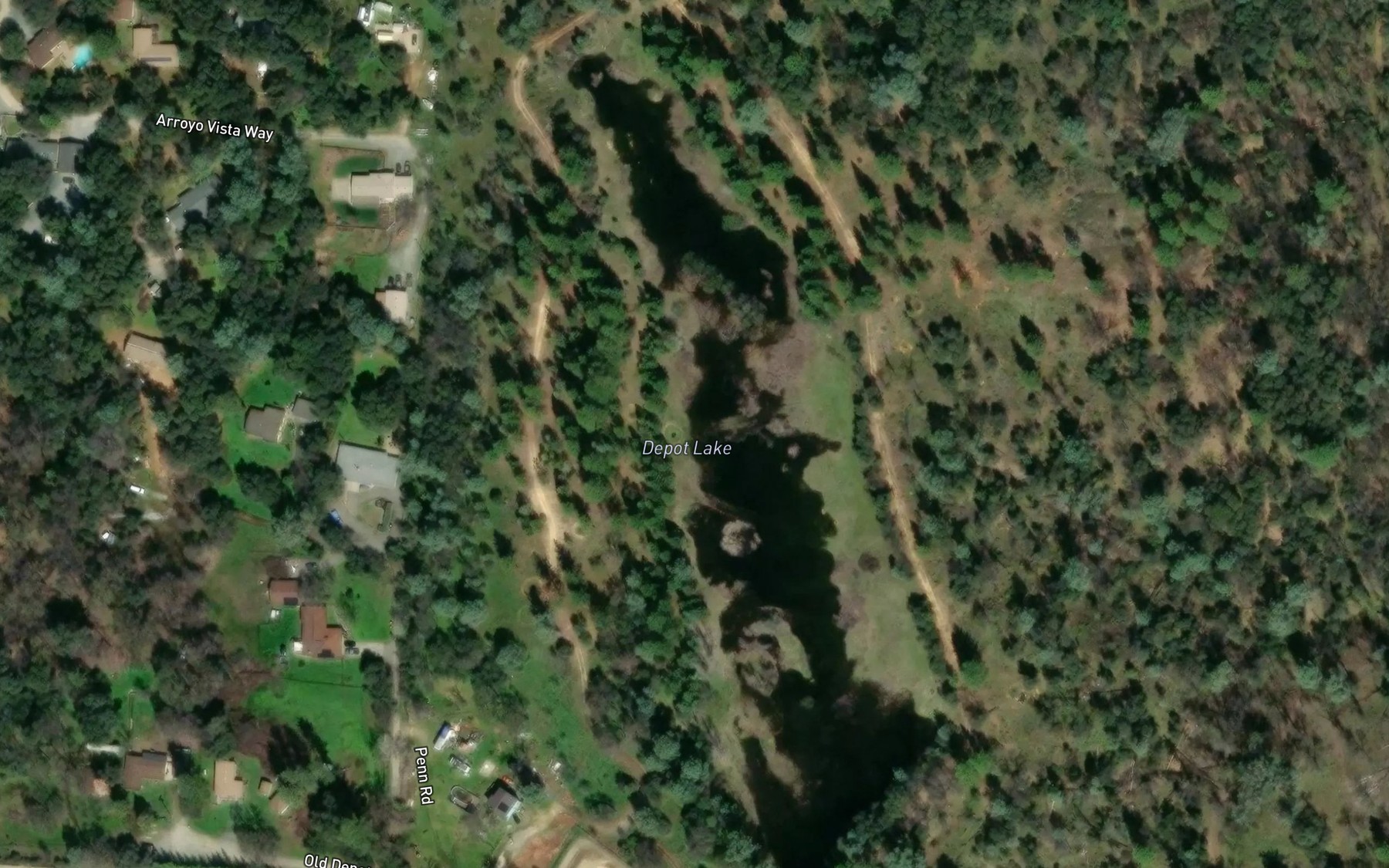 Satellite map of the Depot Lake