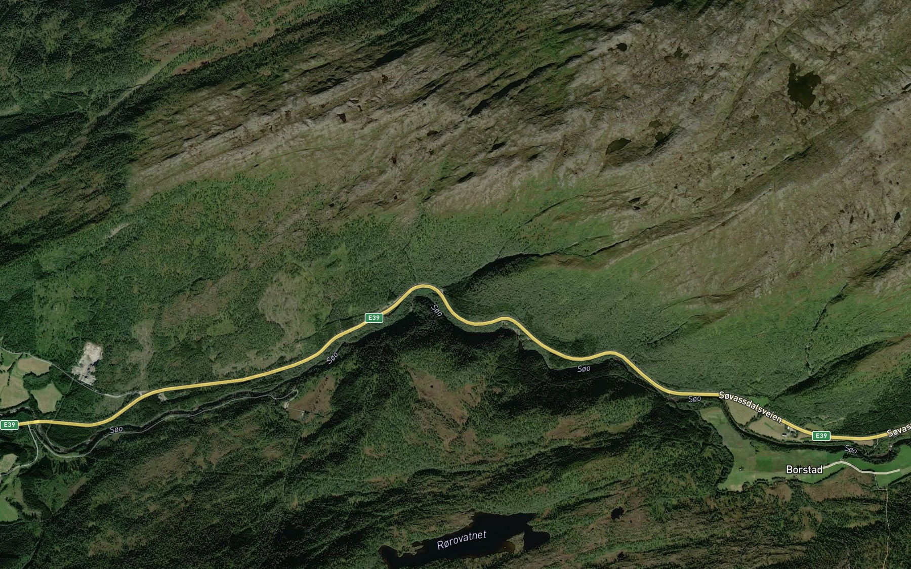 Satellite map of the Dyrgrovbekken