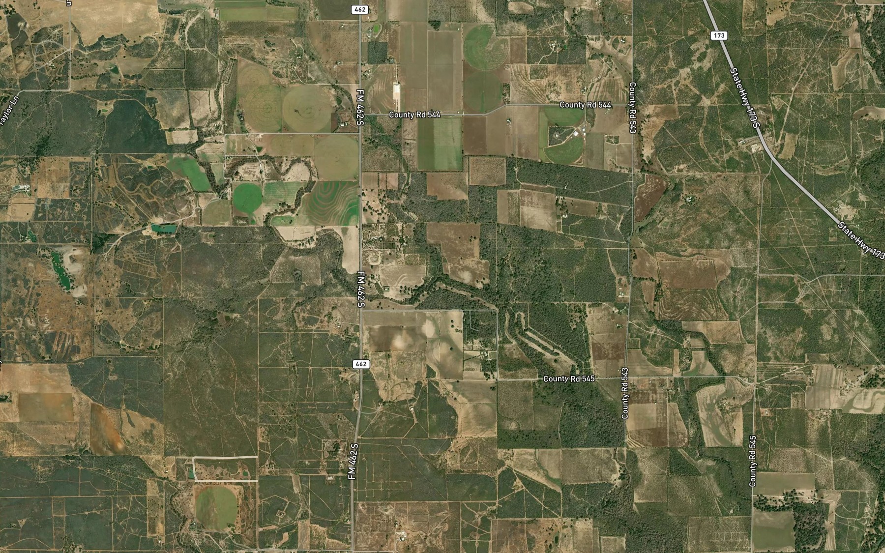 Satellite map of the Little Live Oak Creek