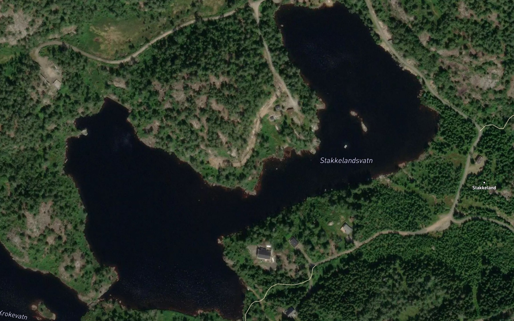 Satellite map of the Stakkelandsvatn
