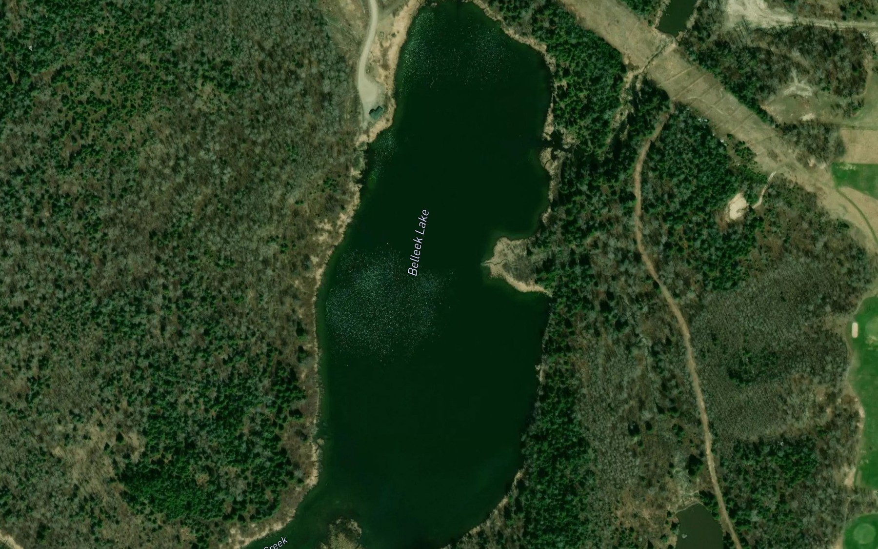 Satellite map of the Belleek Lake