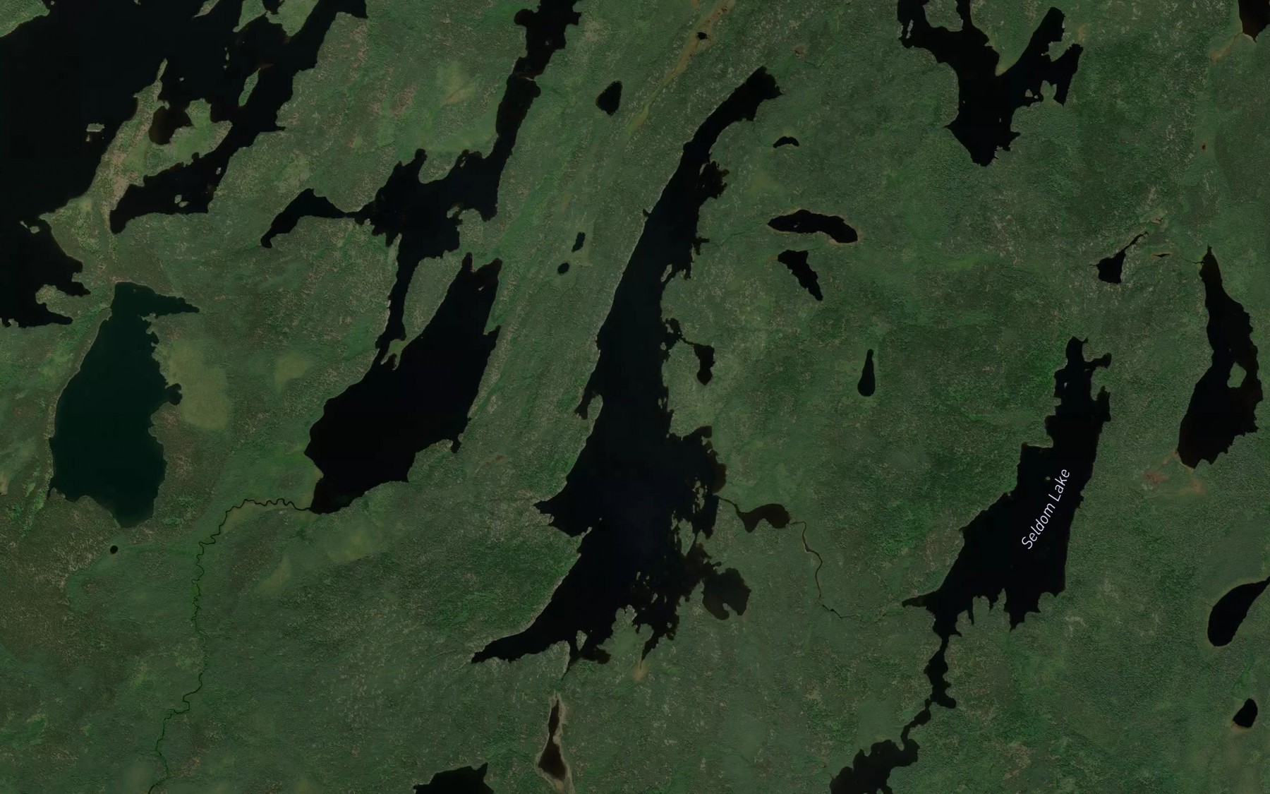 Satellite map of the Neverfreeze Lake