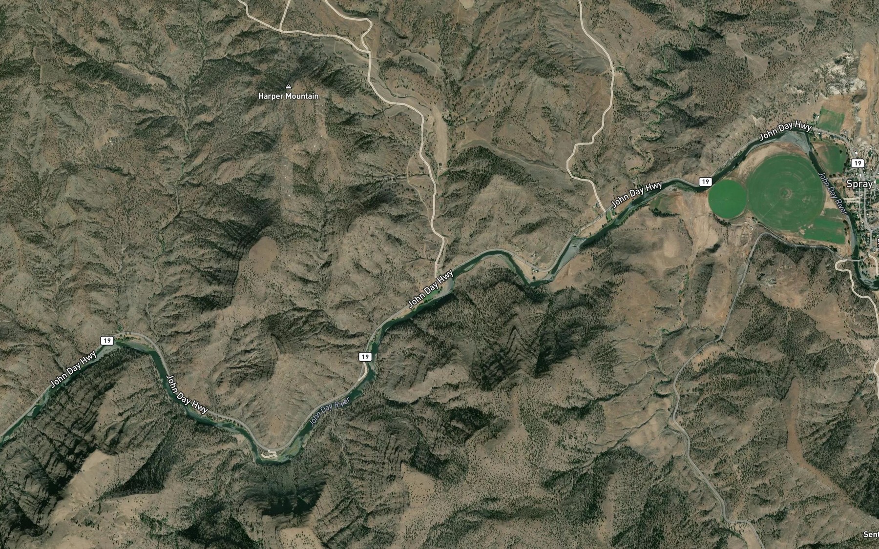 Satellite map of the Snabel Creek