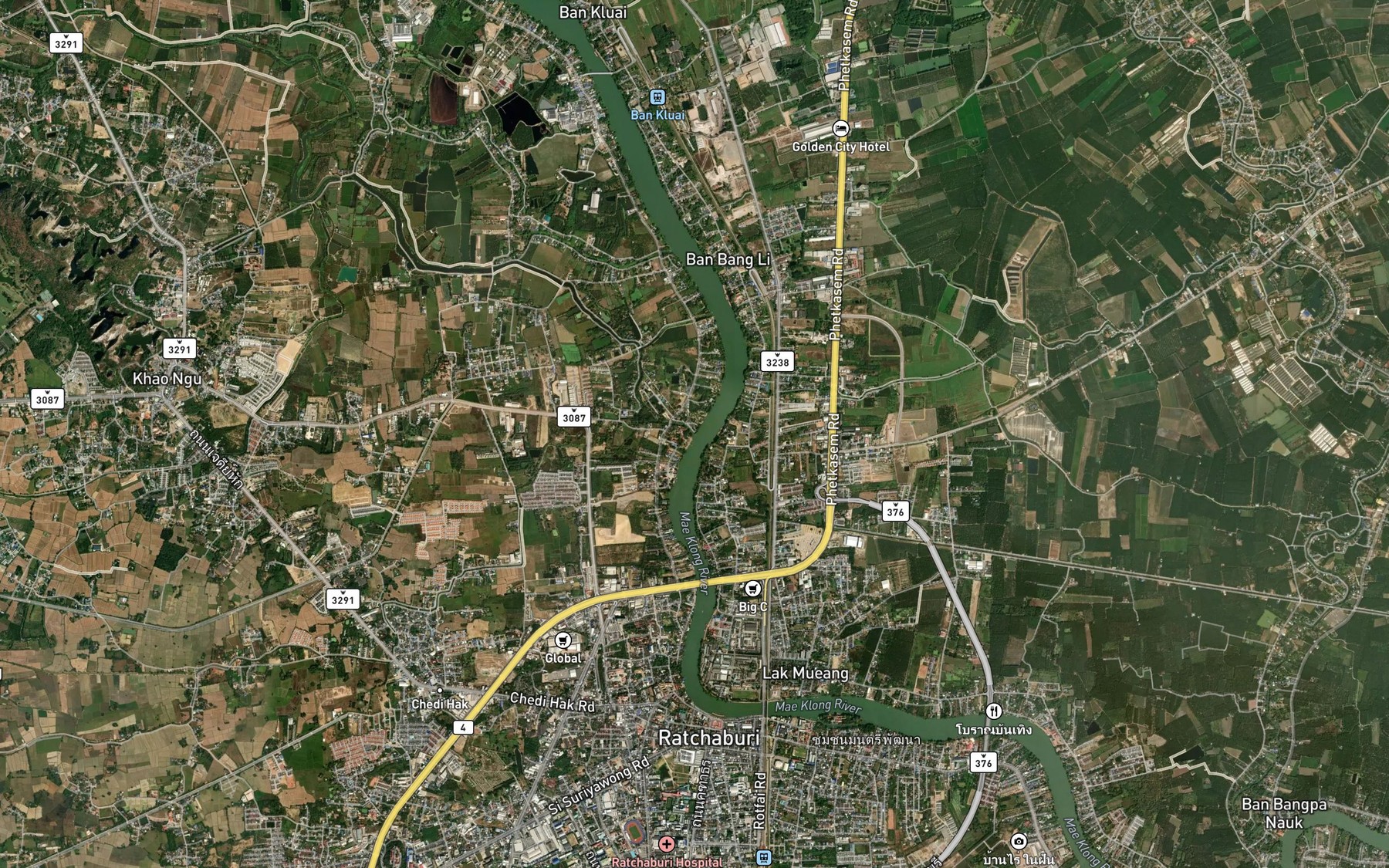 Satellite map of the Khlong Lum Din