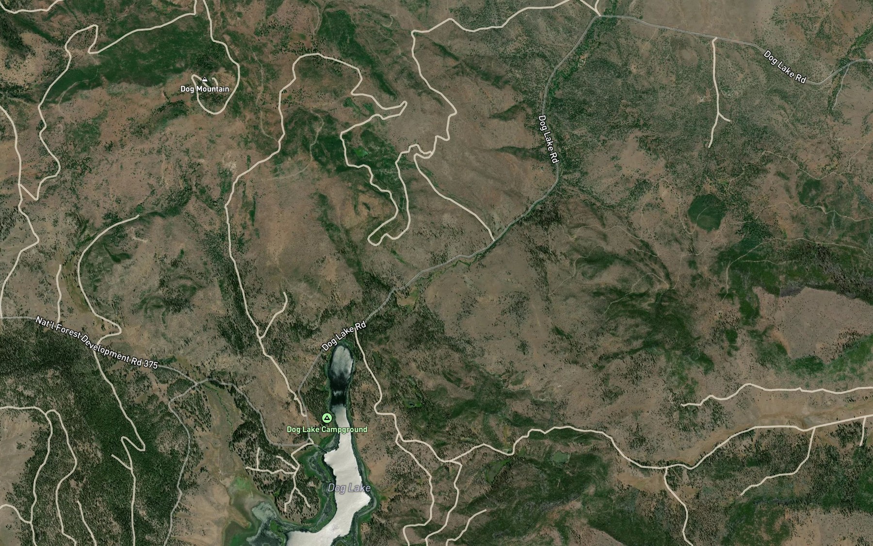 Satellite map of the Horseshoe Creek