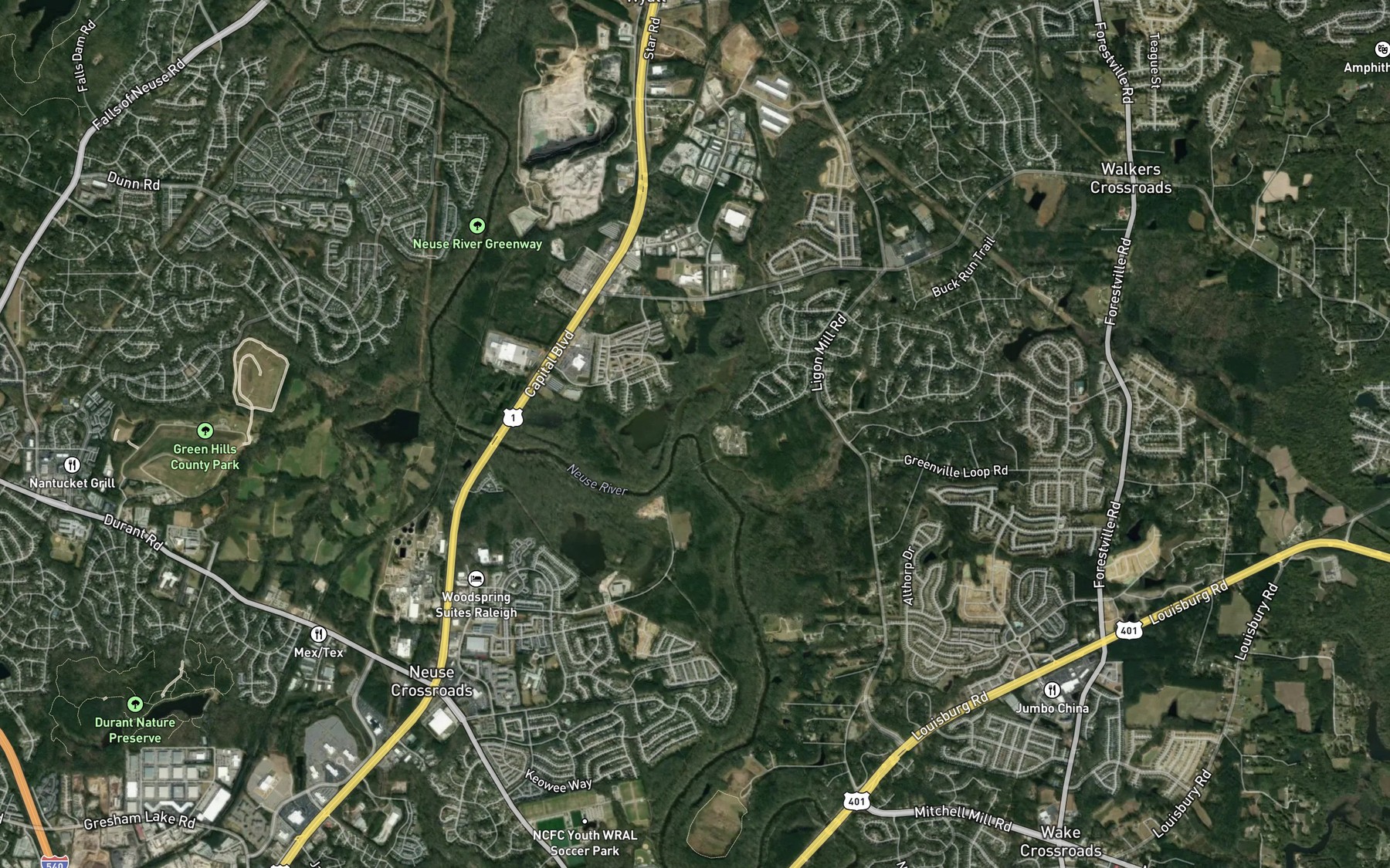 Satellite map of the Smith Creek