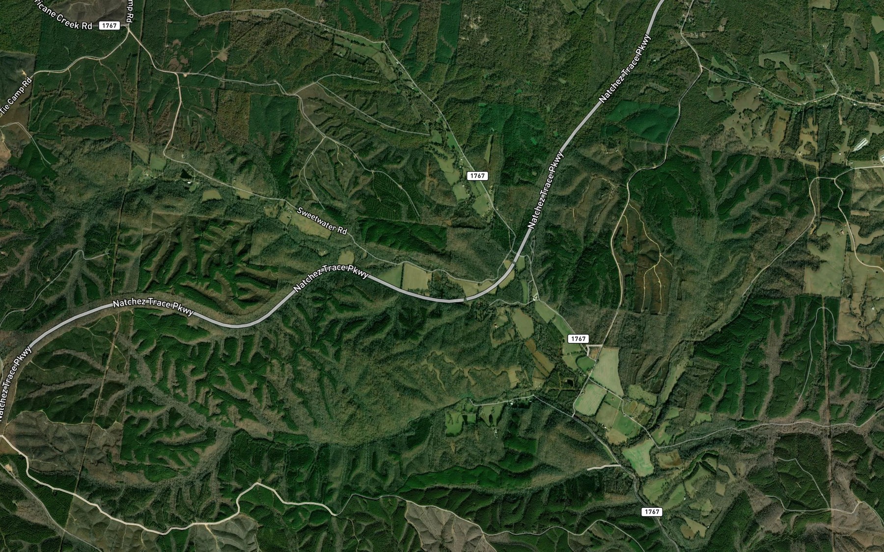 Satellite map of the Sweetwater Branch