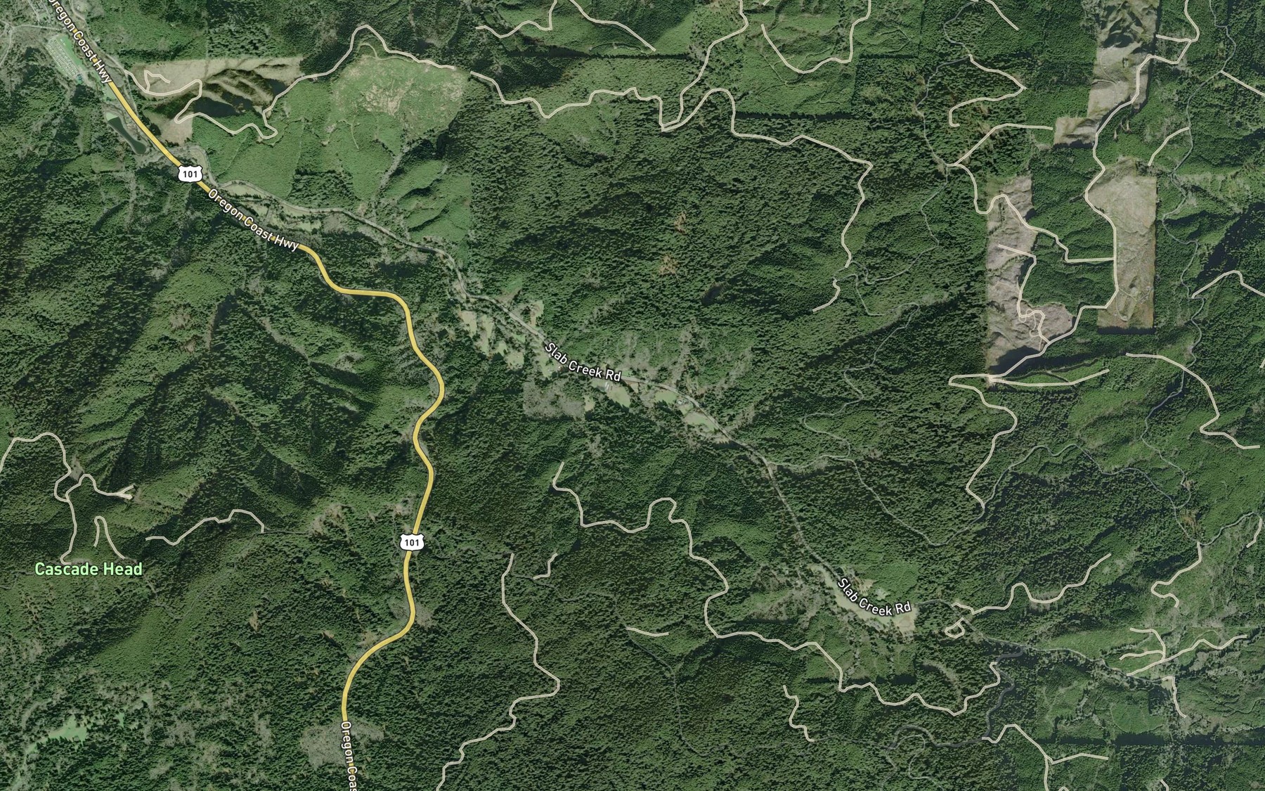 Satellite map of the Jim Creek