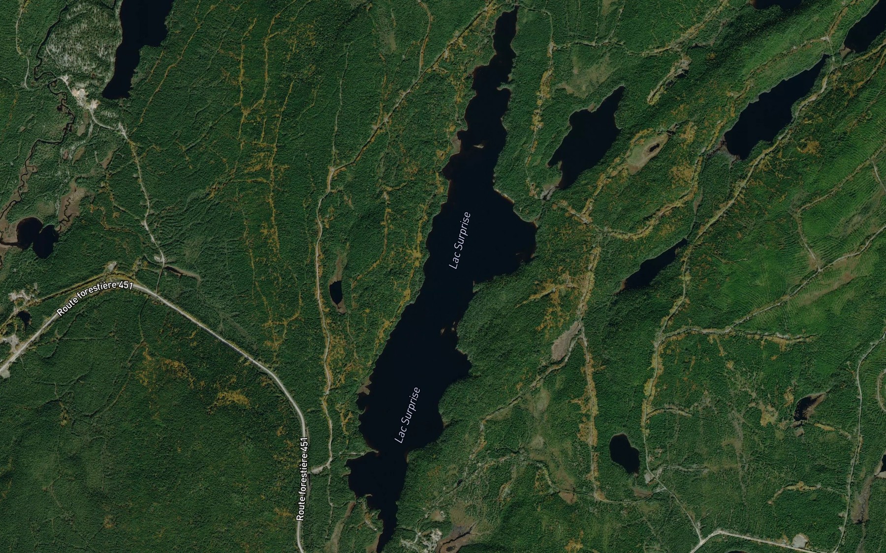 Satellite map of the Lac Surprise