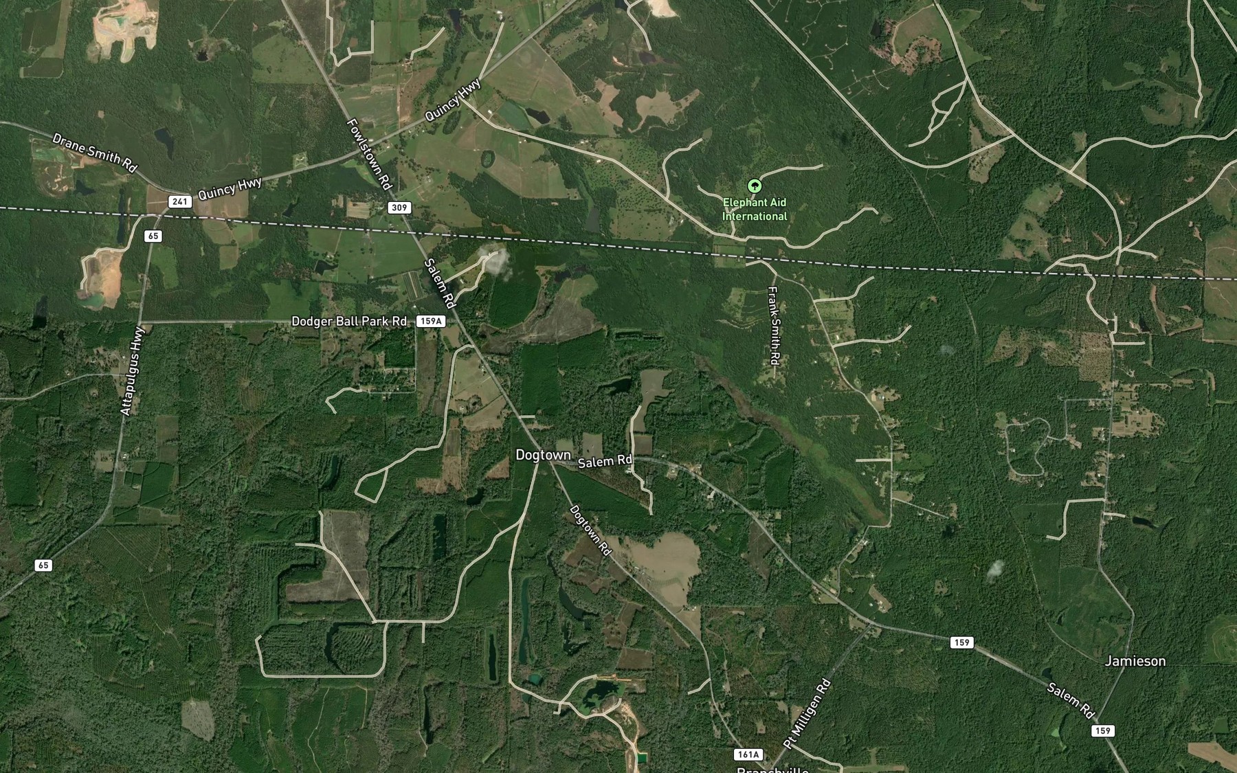 Satellite map of the Durwood Owens Pond