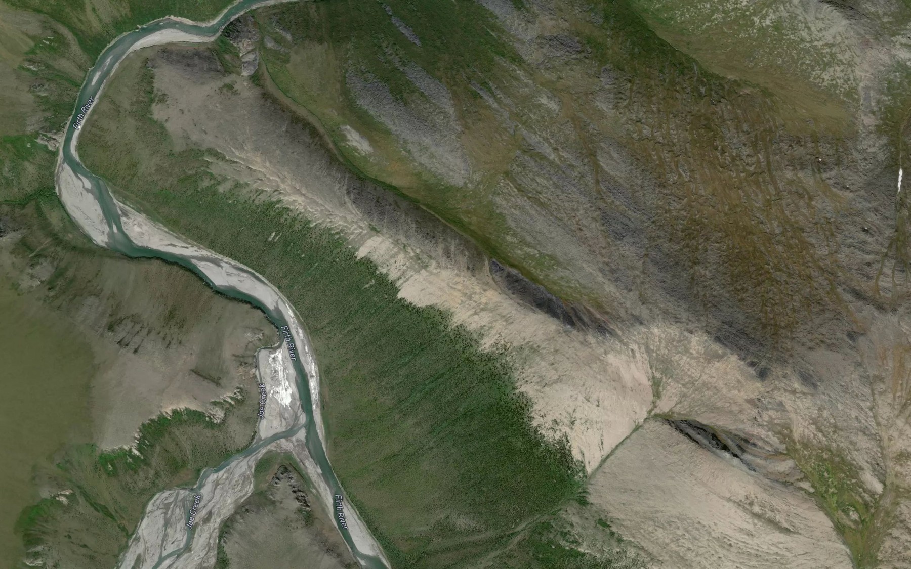 Satellite map of the Joe Creek