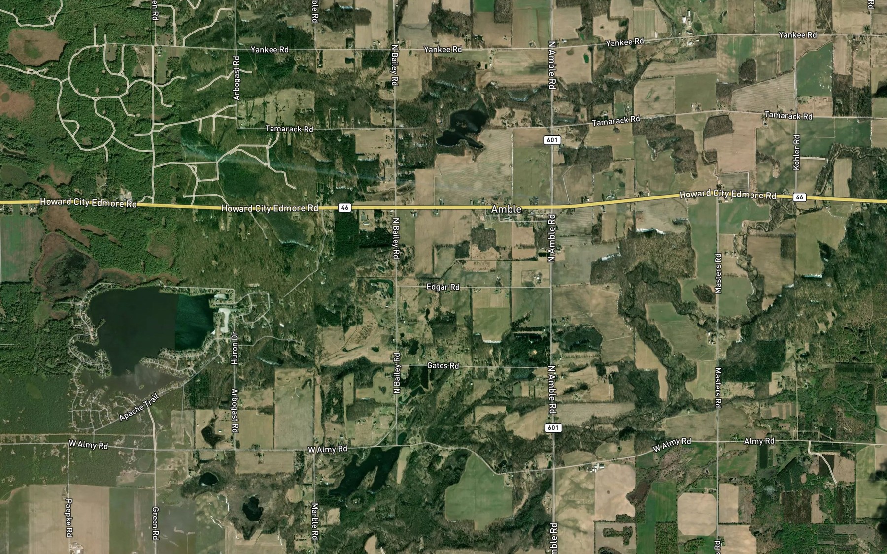 Satellite map of the Weatherby Drain