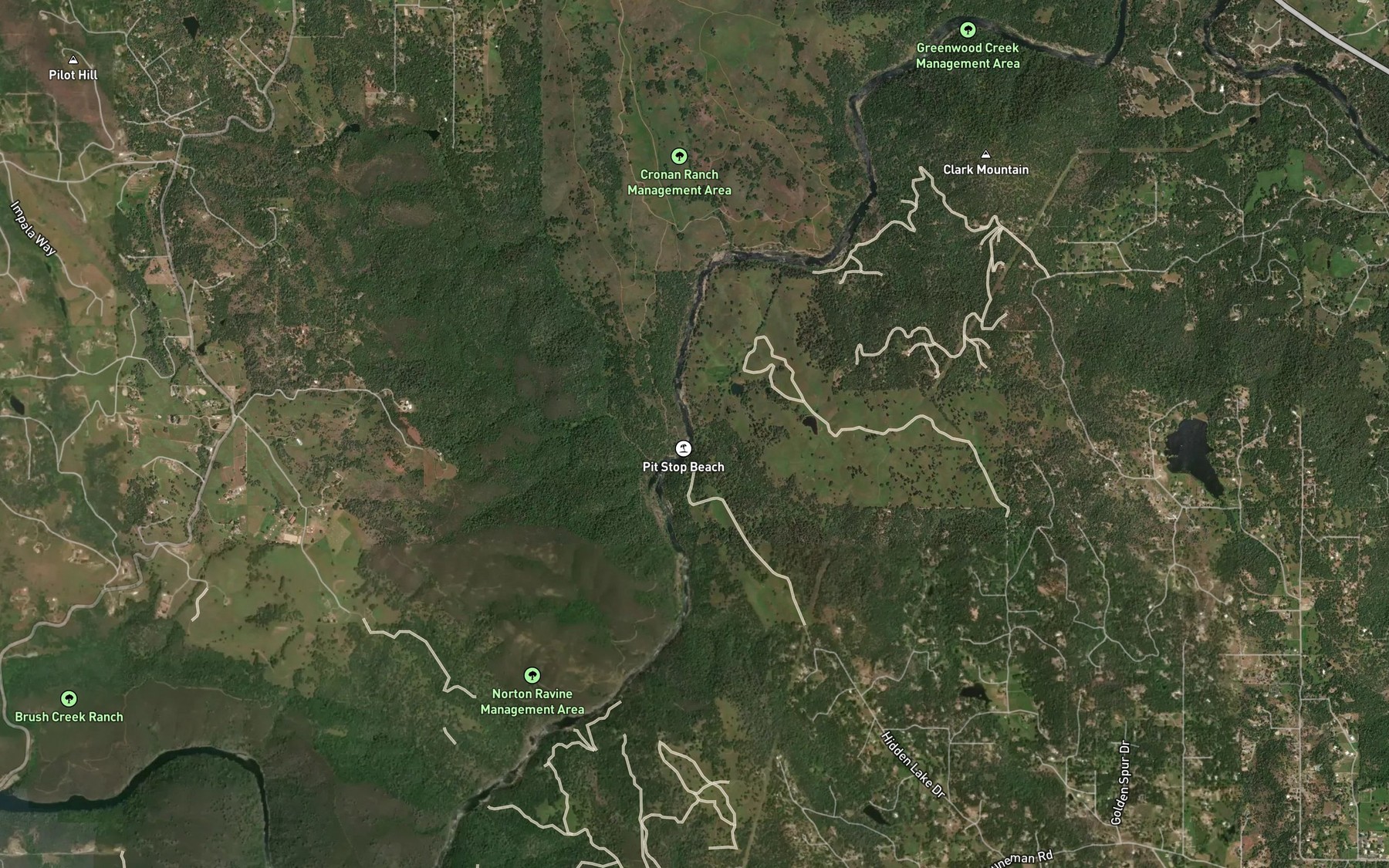 Satellite map of the Burnt Shanty Creek