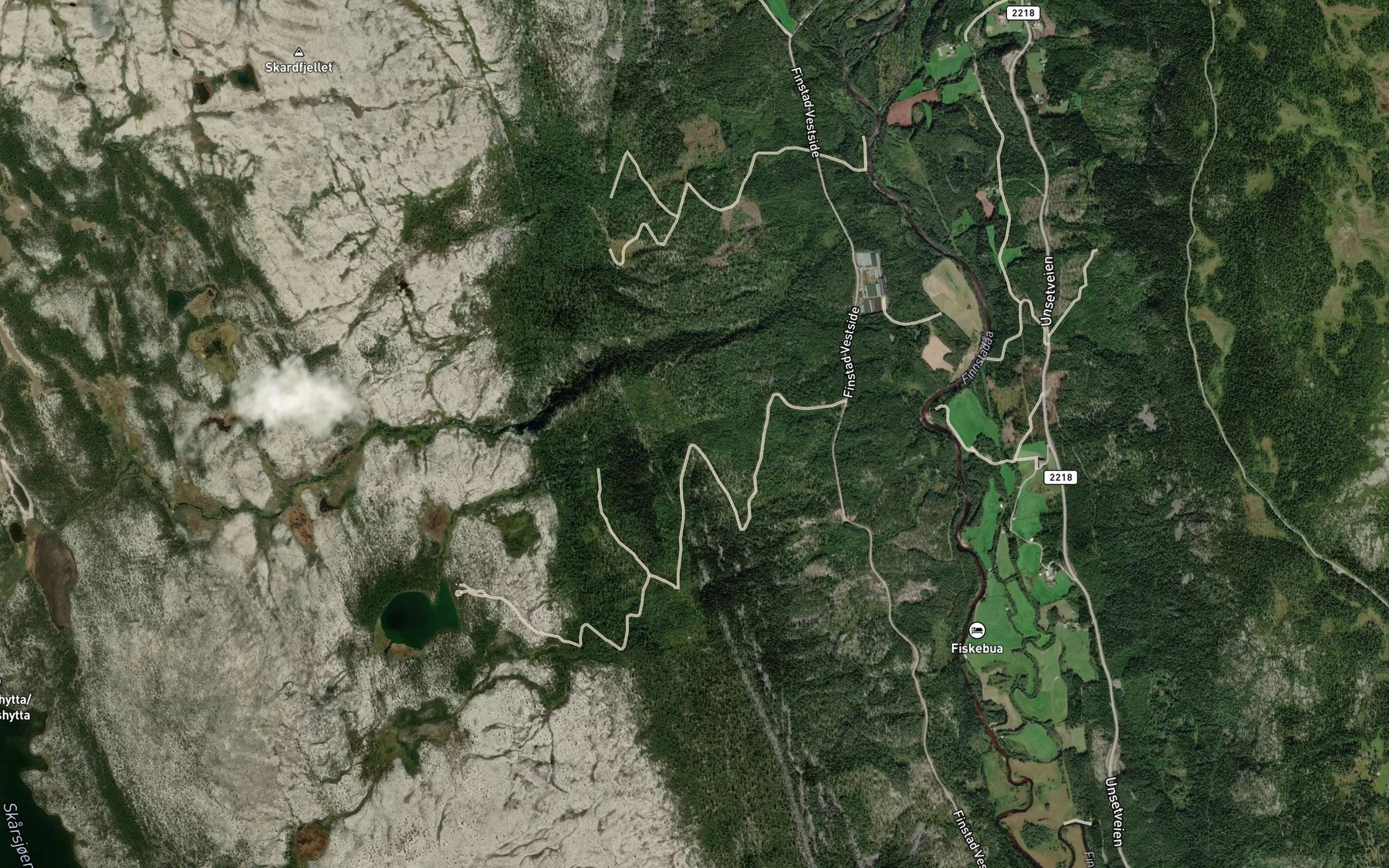Satellite map of the Rundtjornsbekken