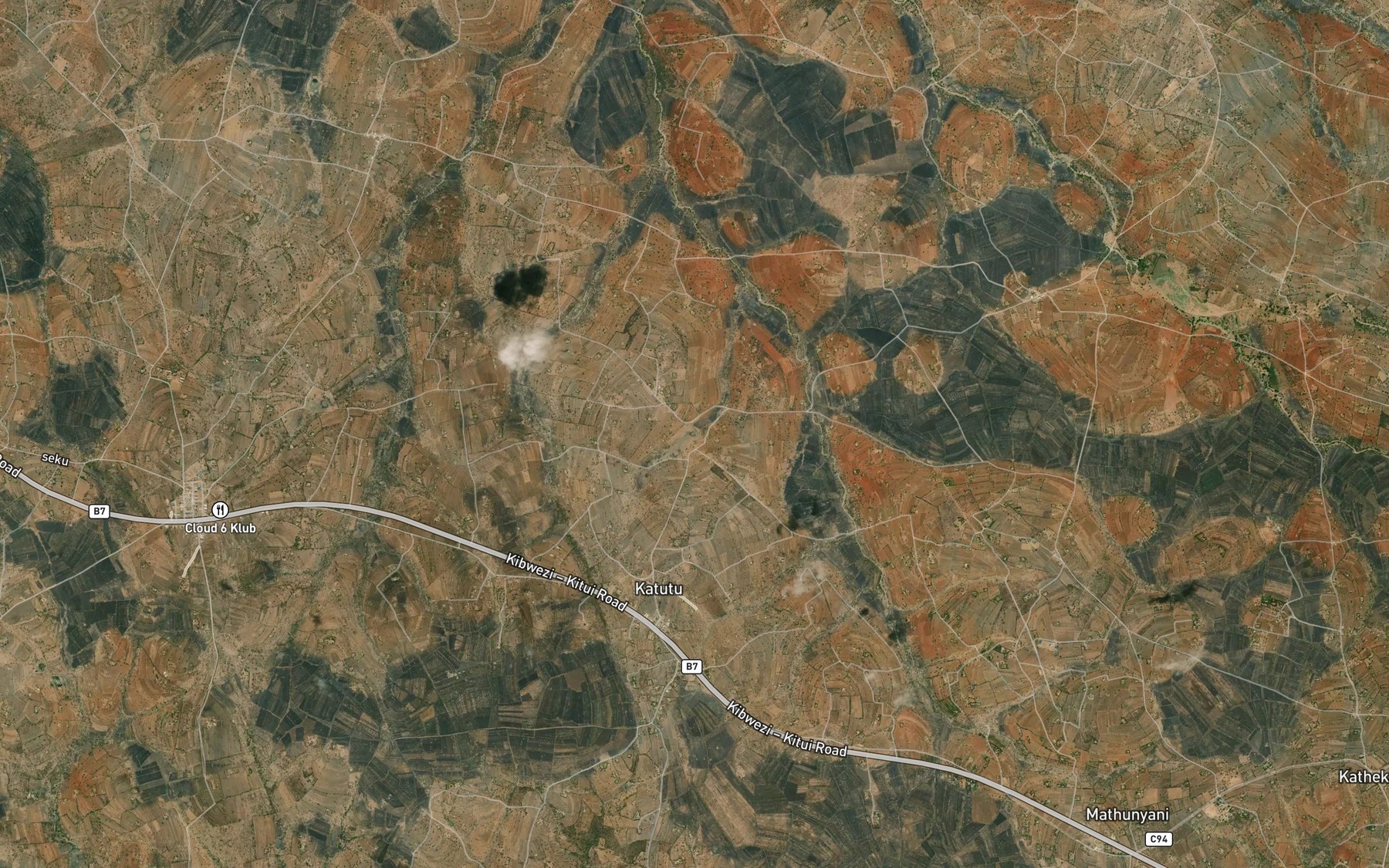 Satellite map of the Komu Dam