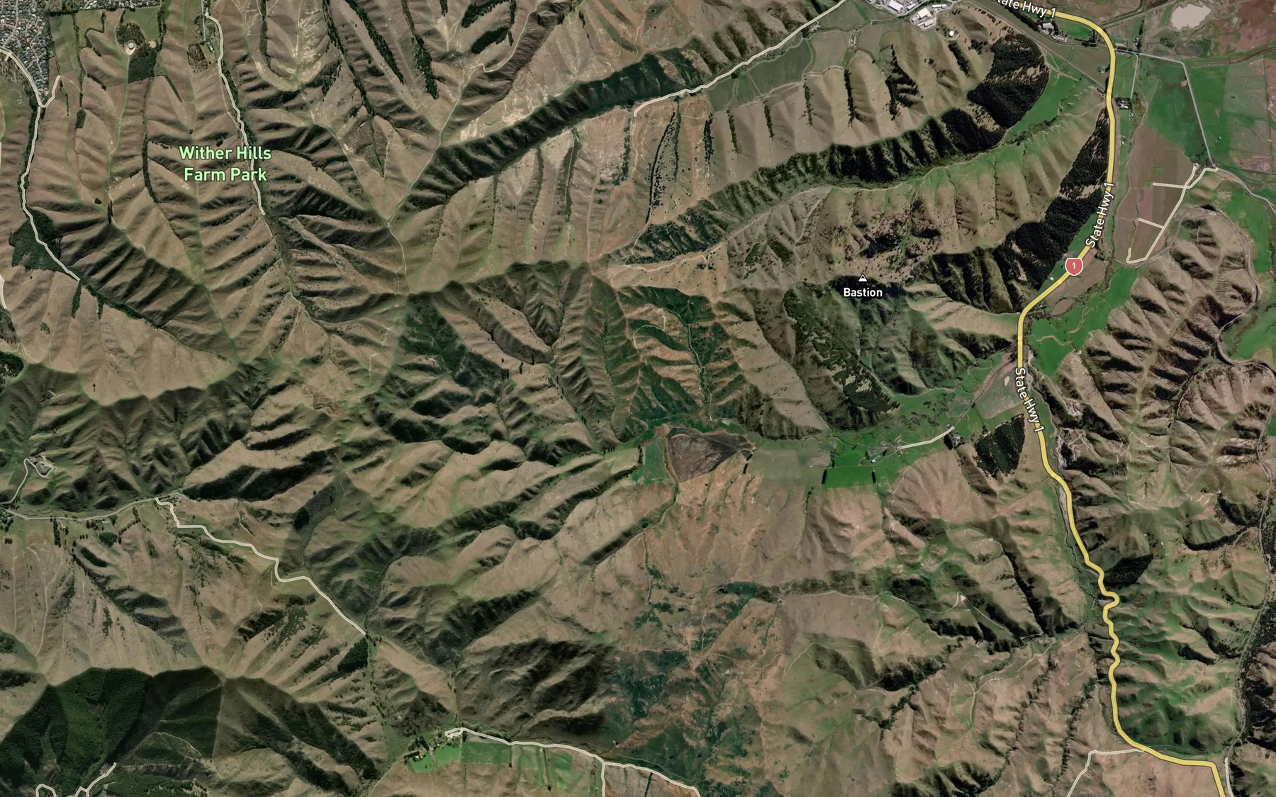 Satellite map of the Seventeen Valley Stream