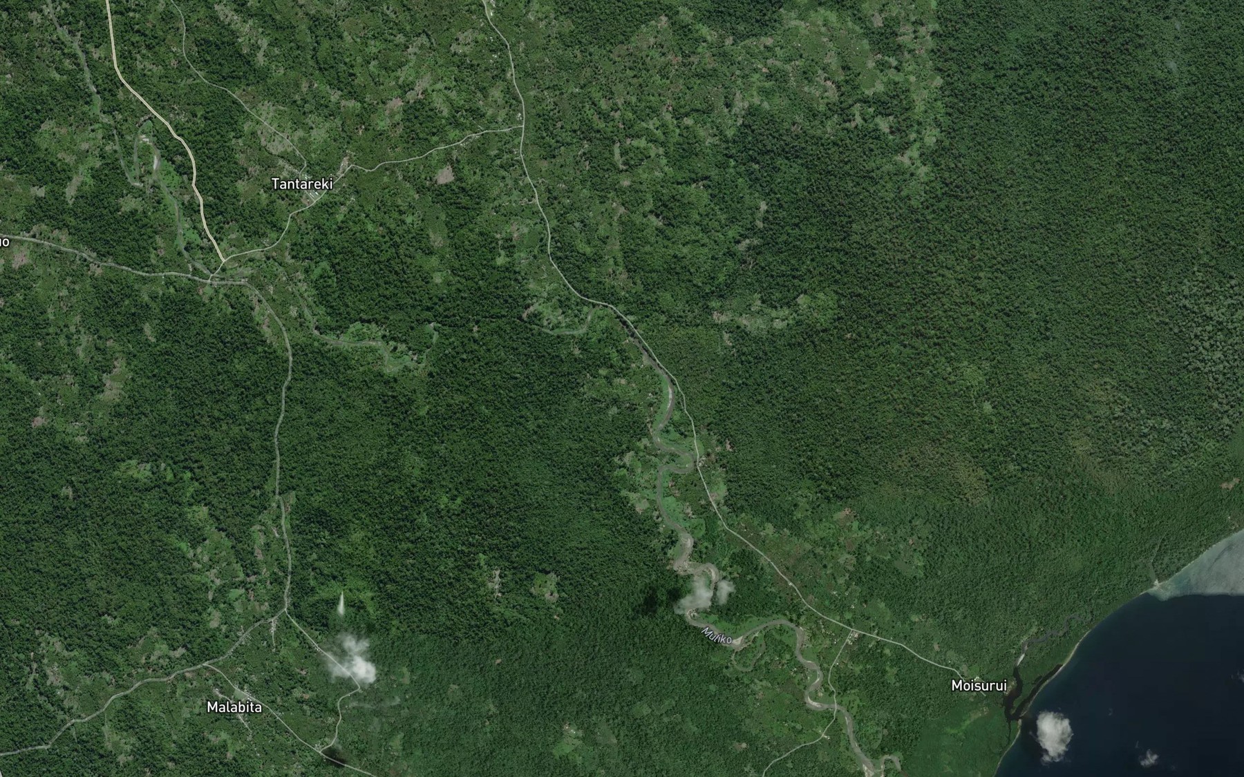 Satellite map of the Muliko River