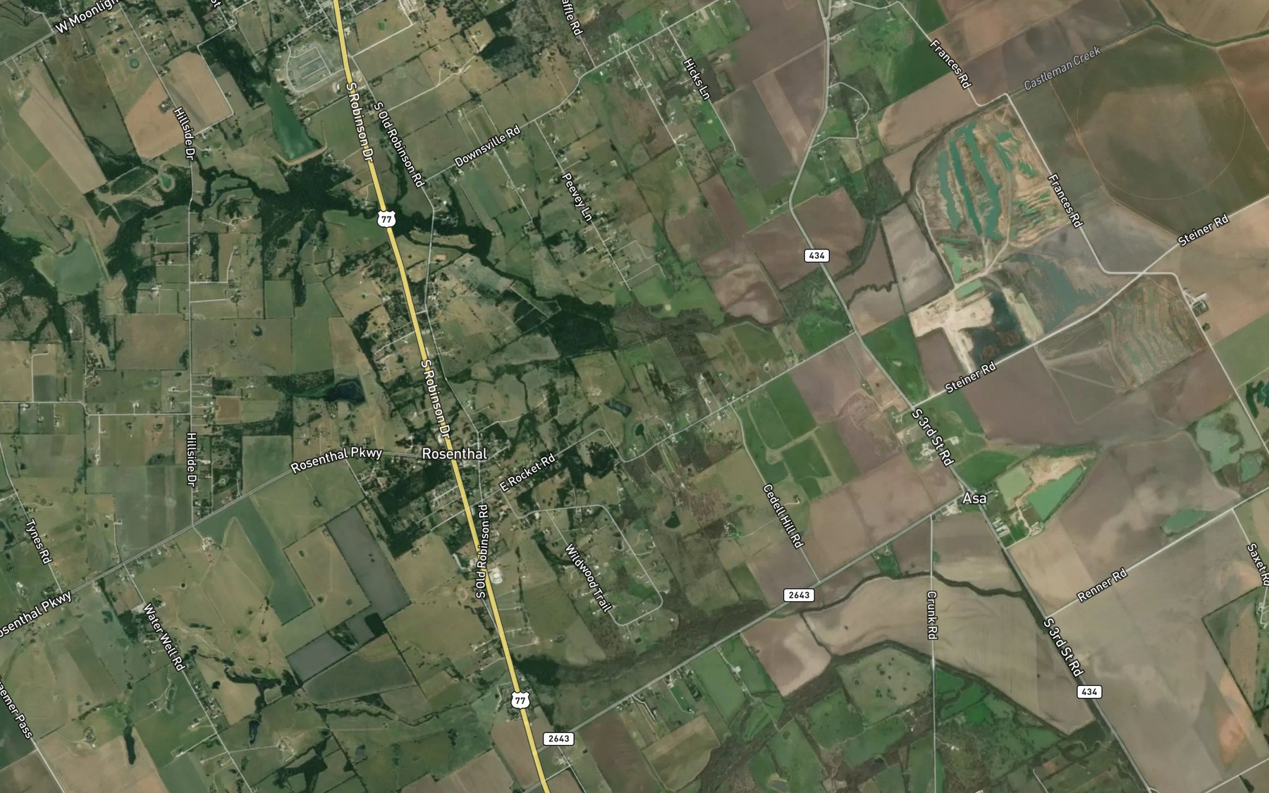 Satellite map of the Soil Conservation Service Site 7 Reservoir