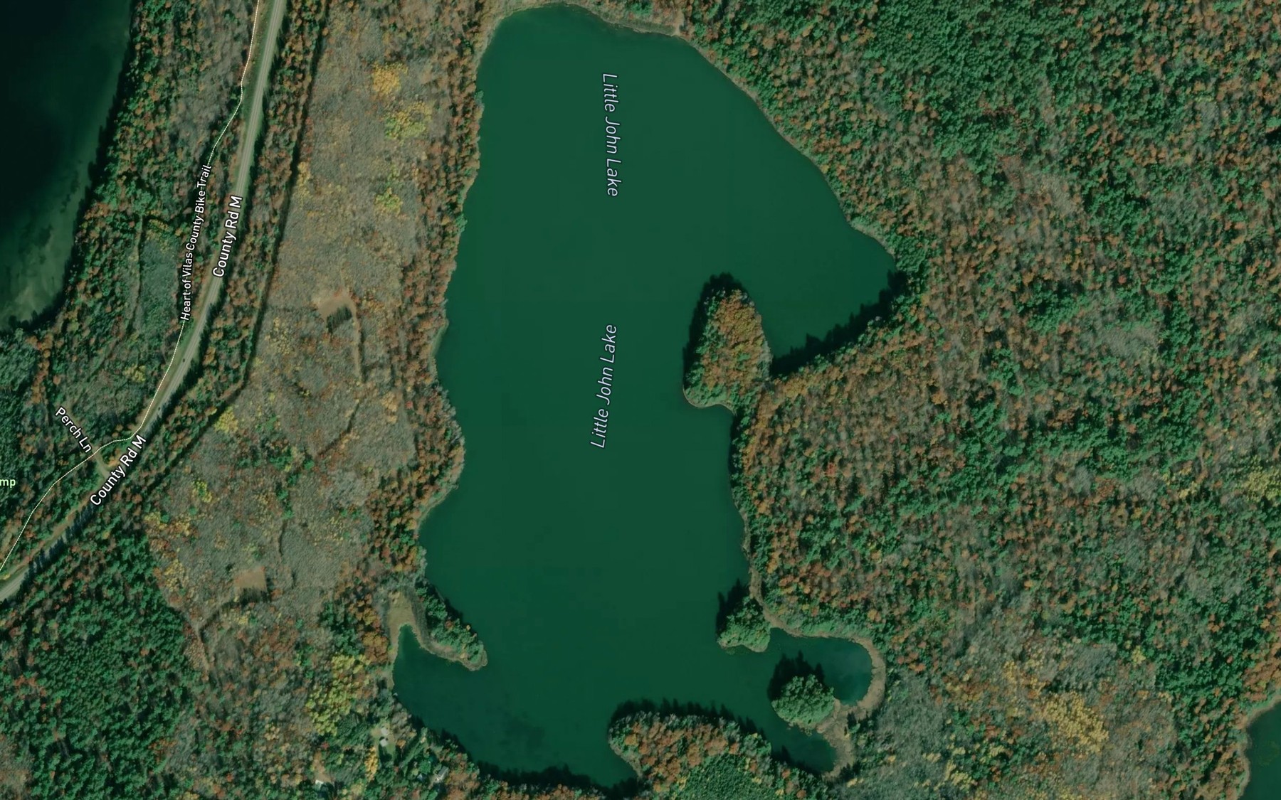Satellite map of the Little John Lake
