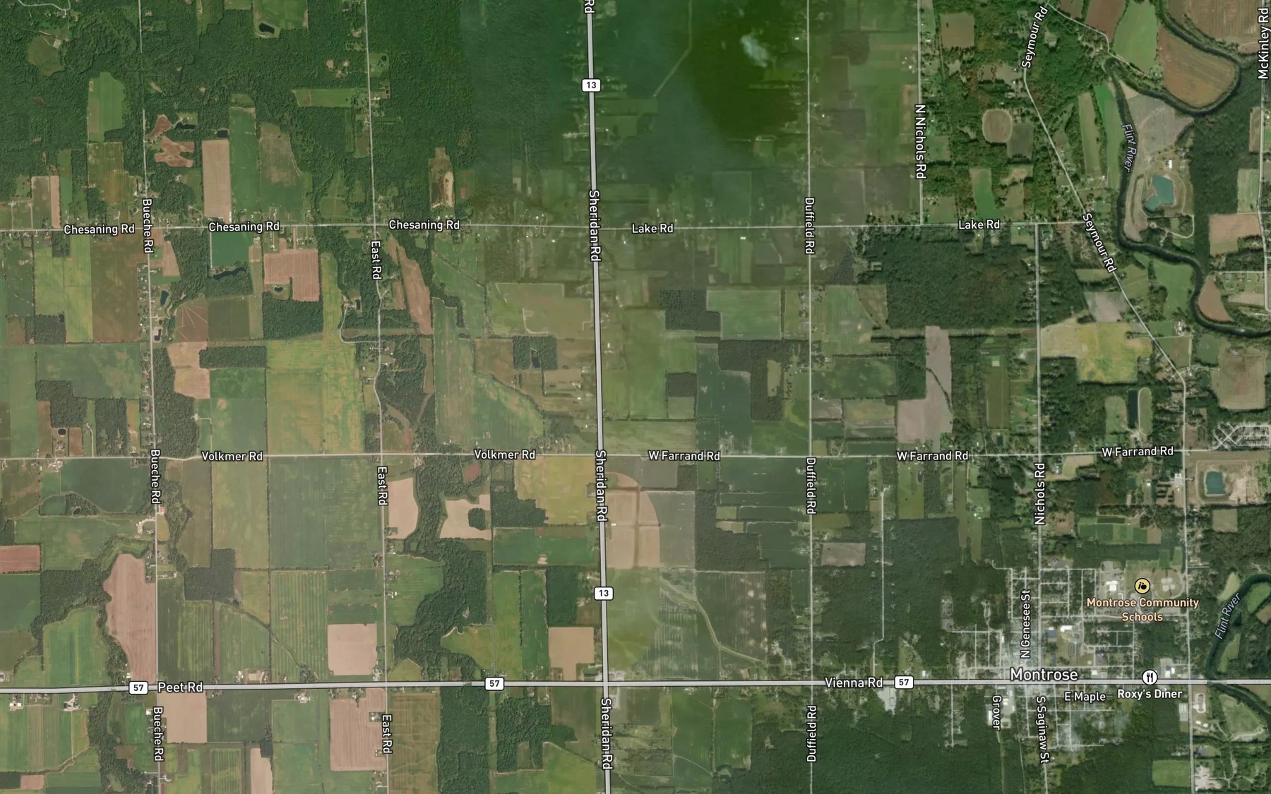Satellite map of the Guinan Drain