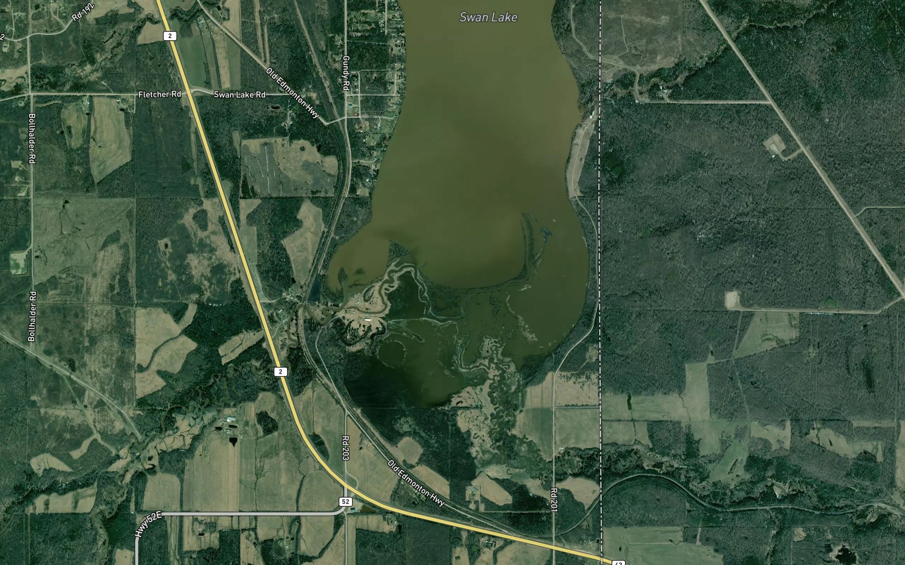 Satellite map of the Albright Creek