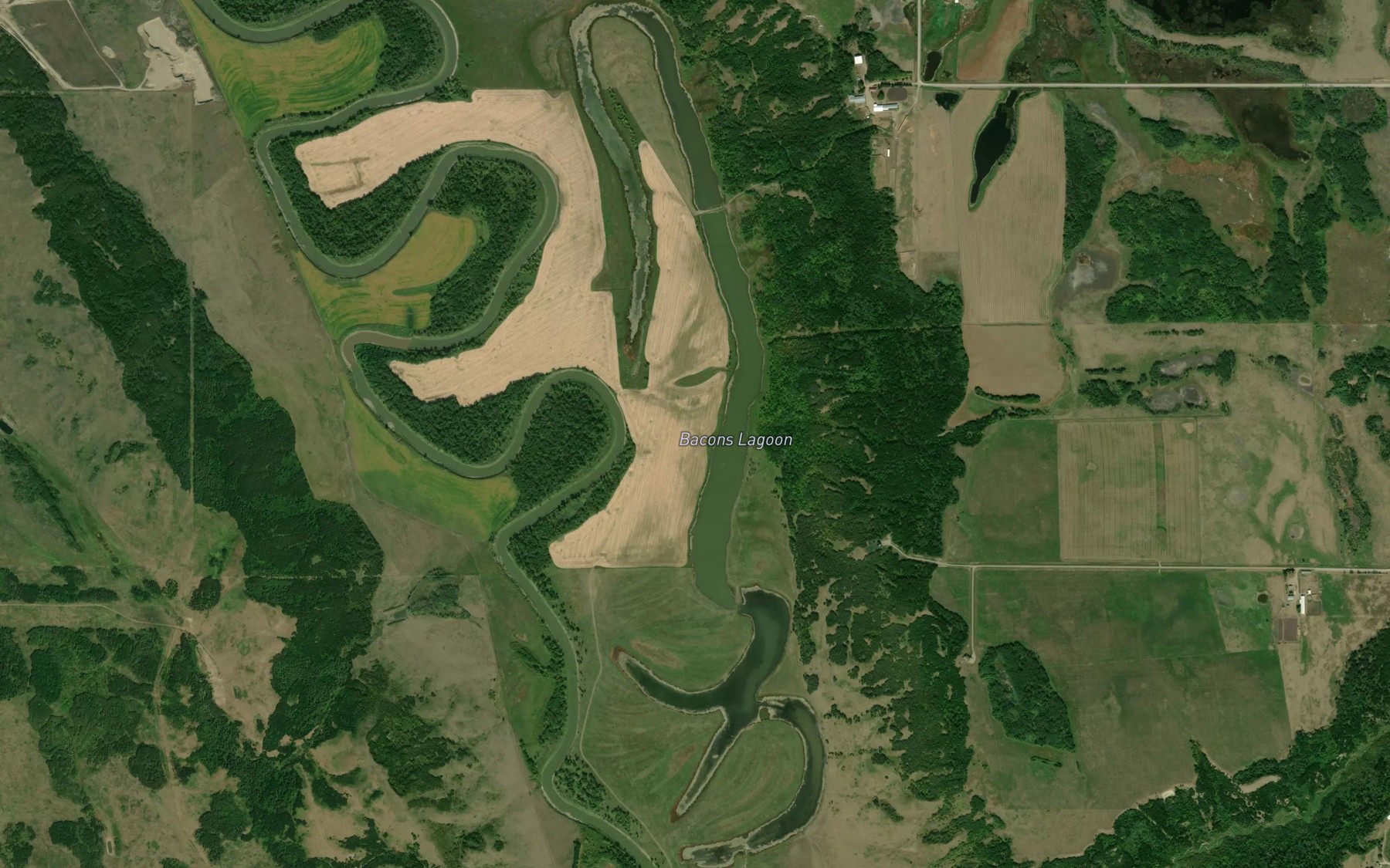 Satellite map of the Bacons Lagoon