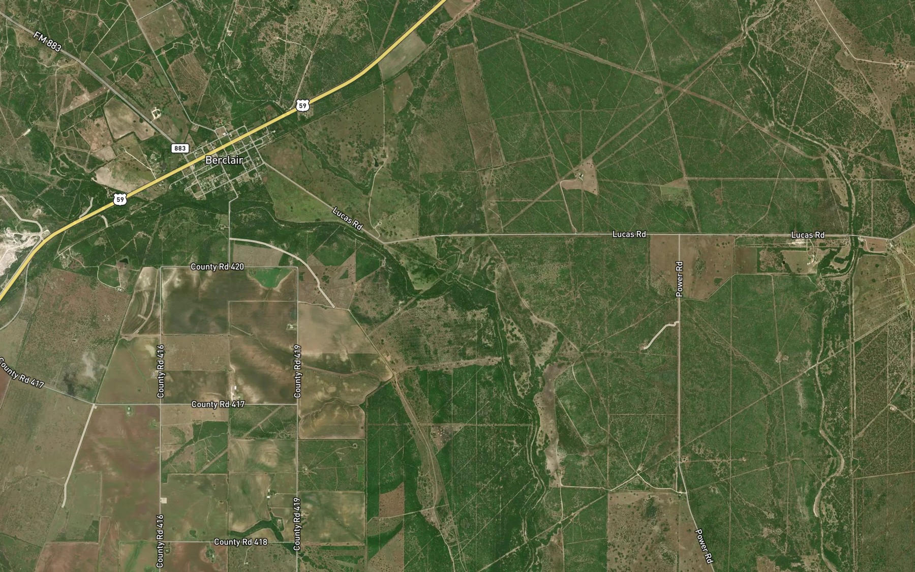 Satellite map of the Millers Creek