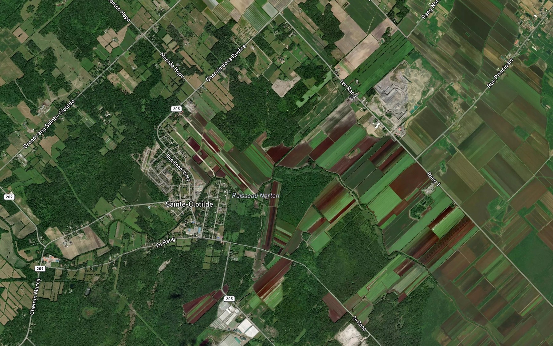 Satellite map of the Ruisseau Thibert-Clermont
