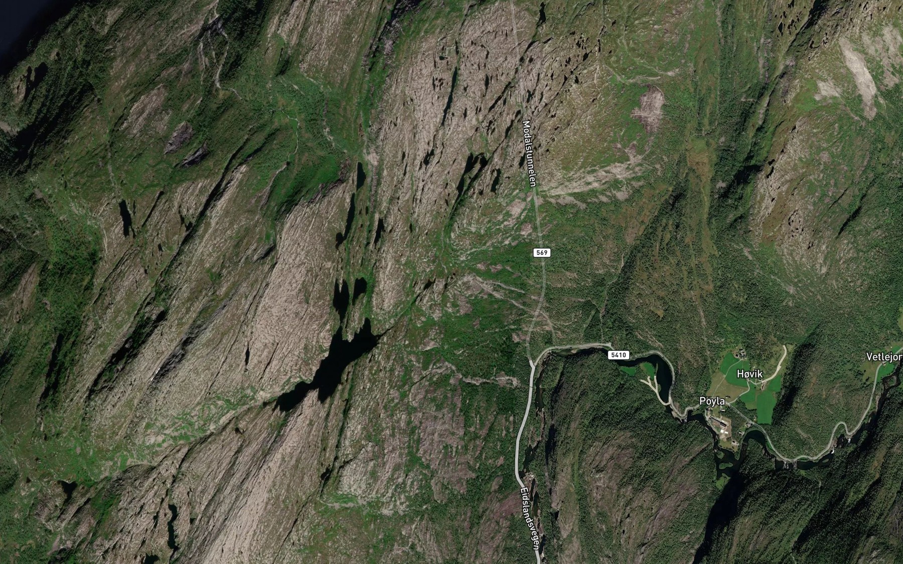 Satellite map of the Hornefjelsvatn