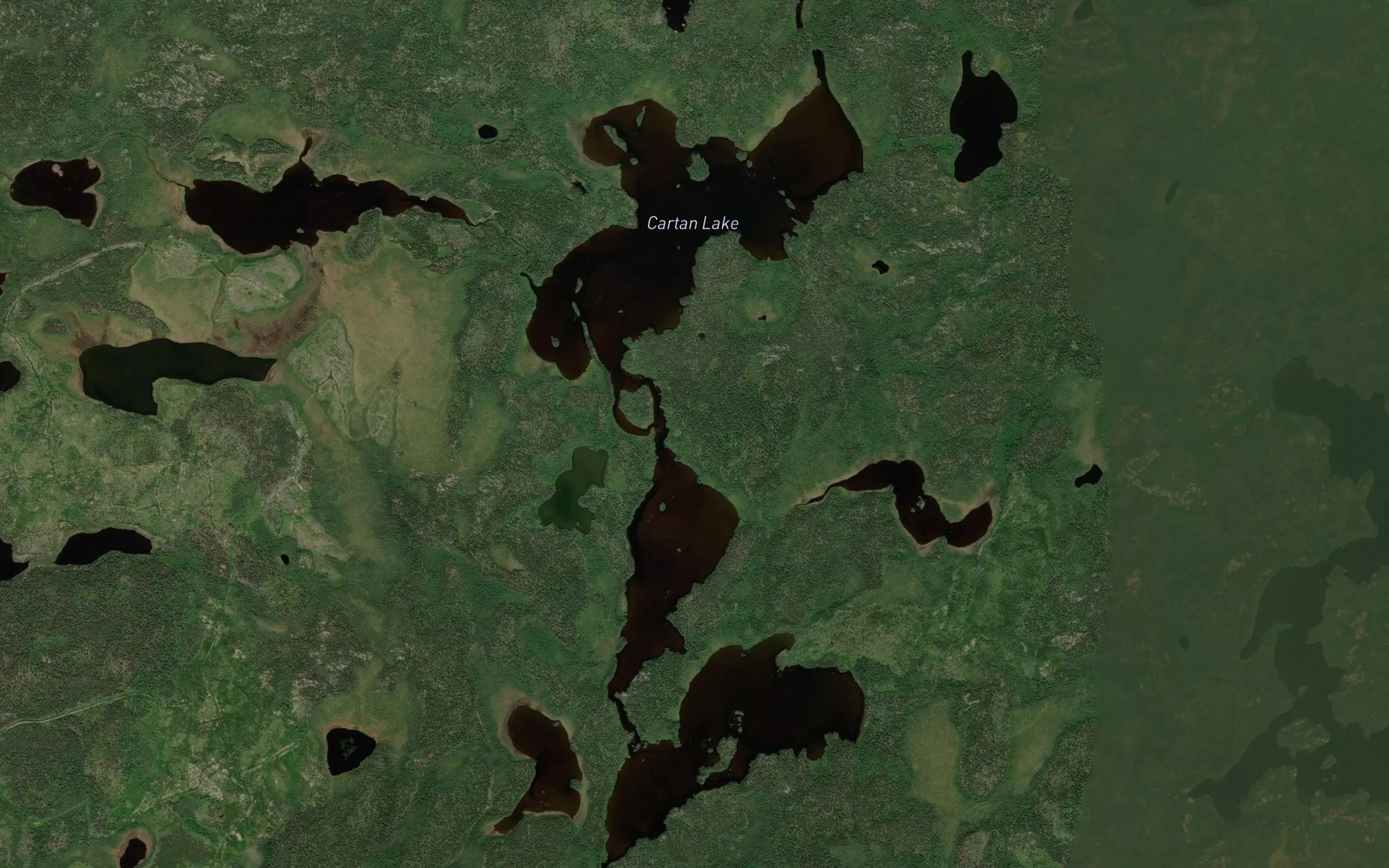 Satellite map of the Cartan Lake