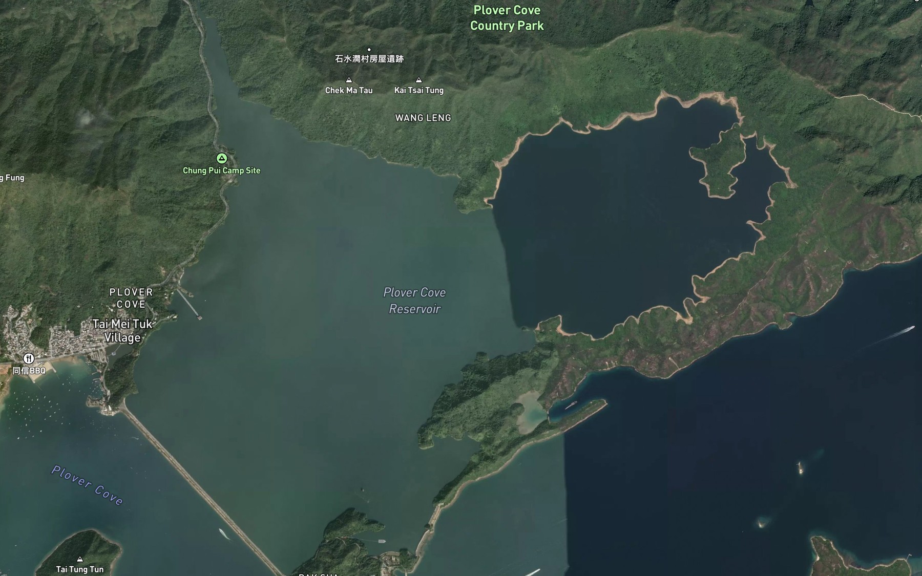 Satellite map of the Plover Cove