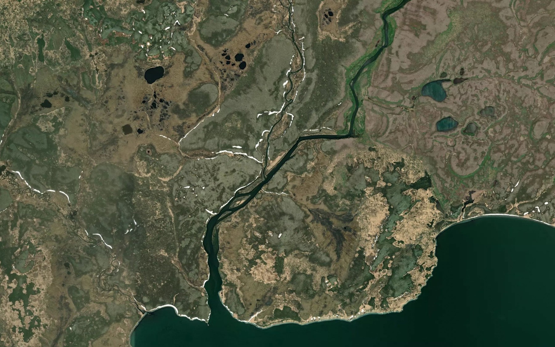 Satellite map of the Nisua River