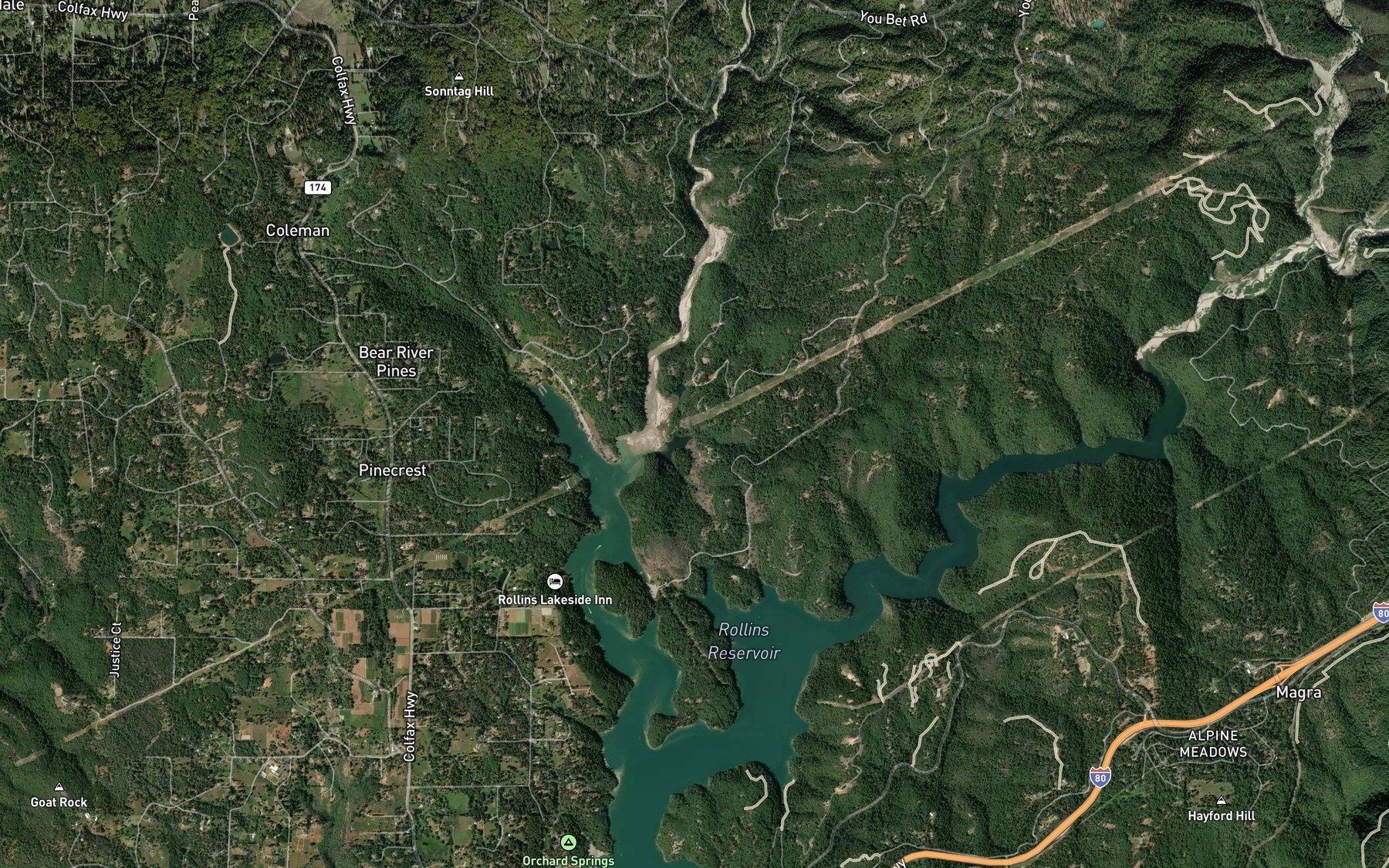 Satellite map of the Poorman Creek