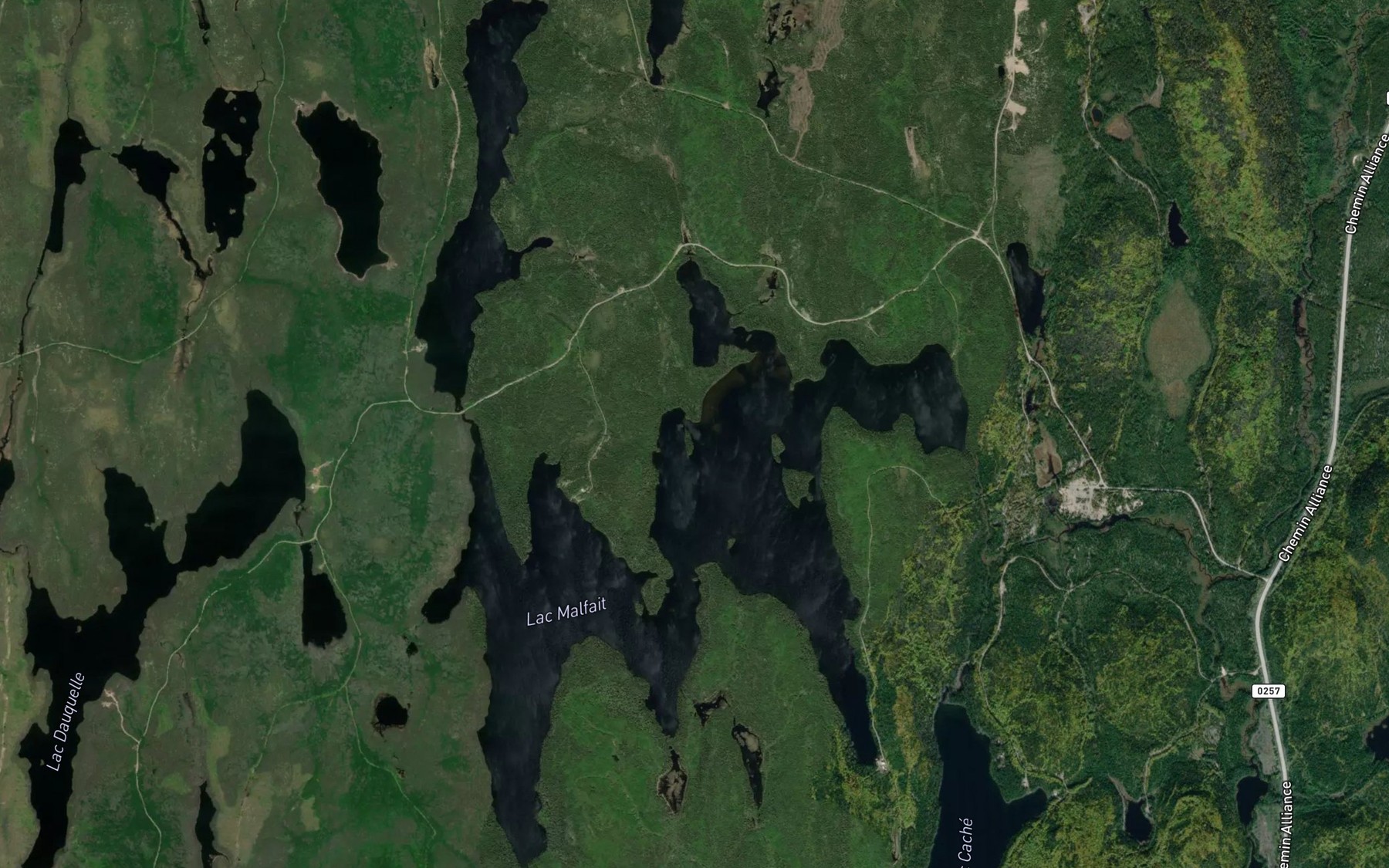 Satellite map of the Lac Malfait