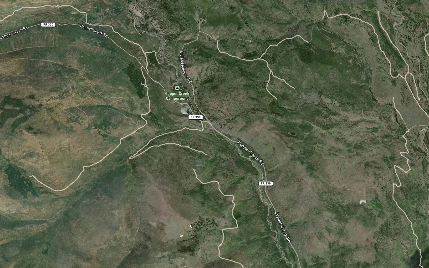 Satellite map of the Snowbank Creek